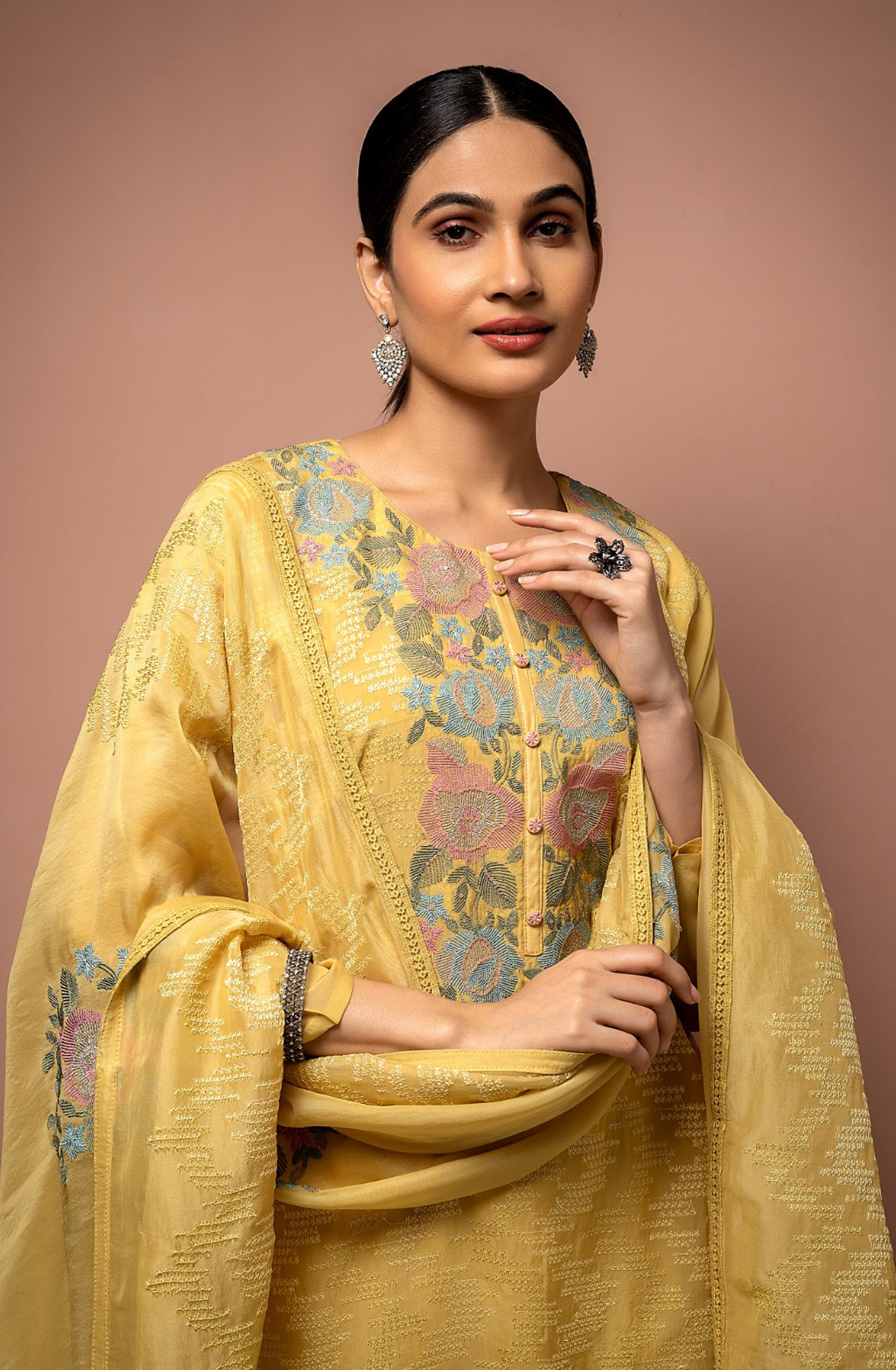 Mehndi Organza Beautiful Festive Salwar Kameez with Dupatta - R157-SPR1519A