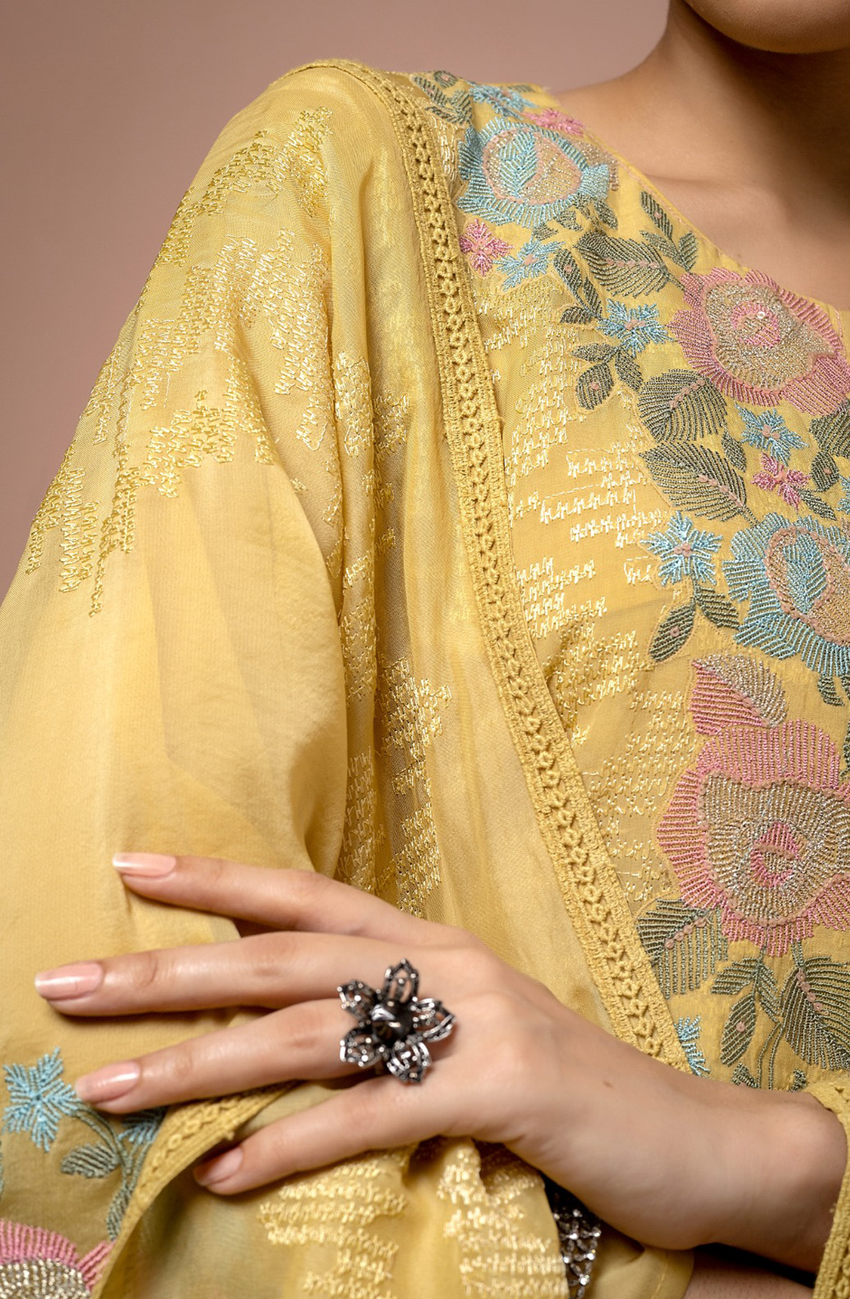 Mehndi Organza Beautiful Festive Salwar Kameez with Dupatta - R157-SPR1519A