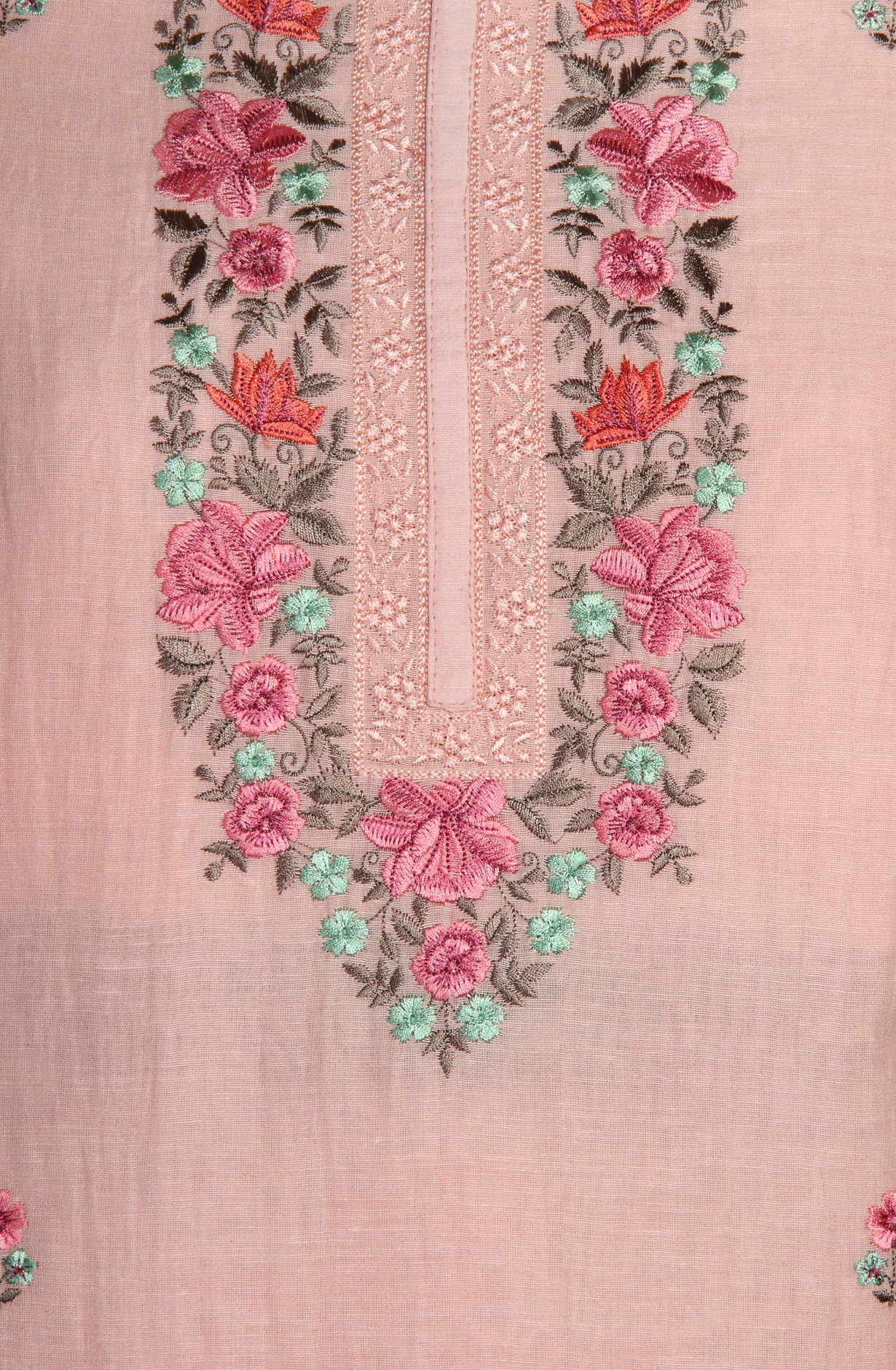 Pink Cotton Embroidered Salwar Kameez with Dupatta - R157-SPR1523A