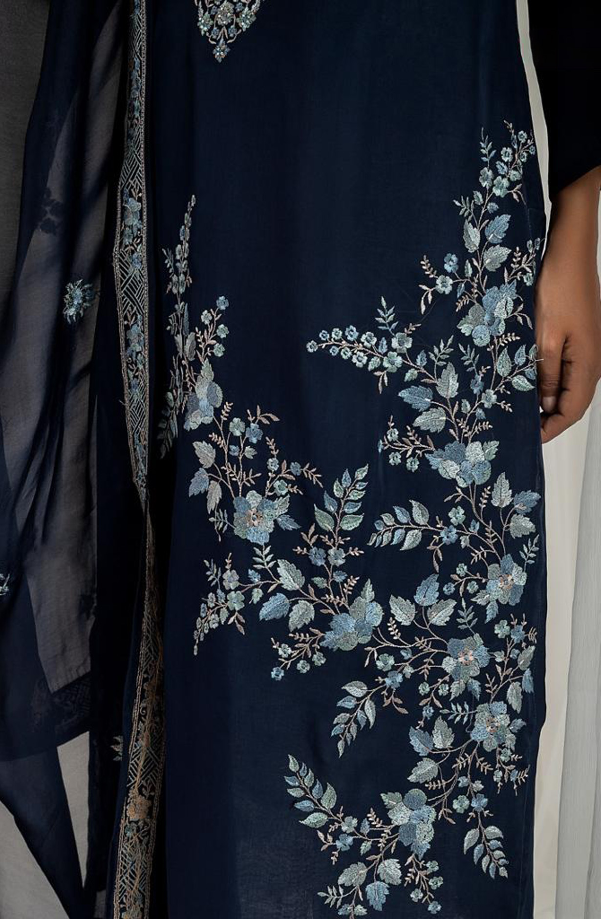 Blue Designer Organza Beautiful Embroidered Salwar Kameez with Dupatta - R157-SPR1541A