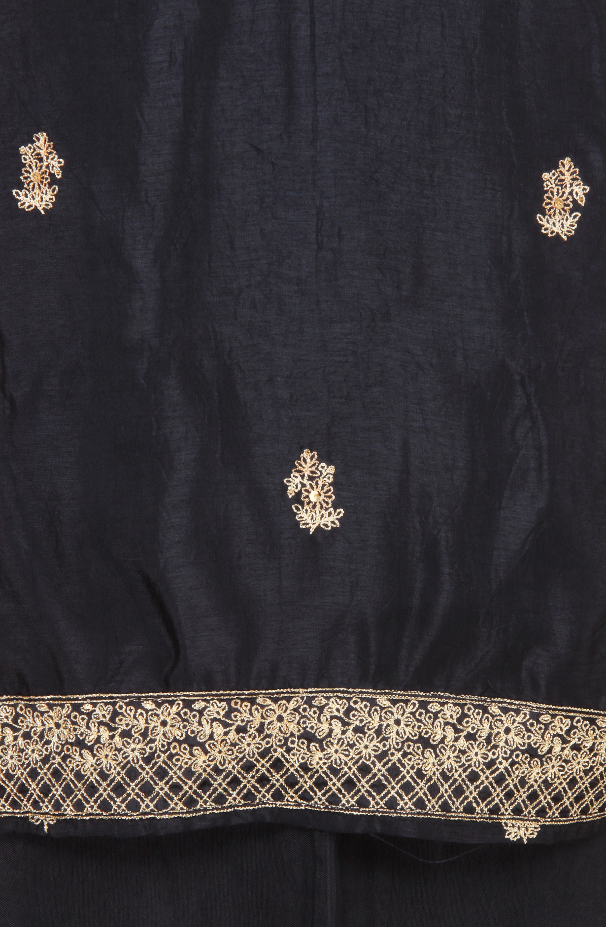 Blue Beautiful Silk Unstitched Salwar Kameez with Organza Dupatta - R157-SPR1591A