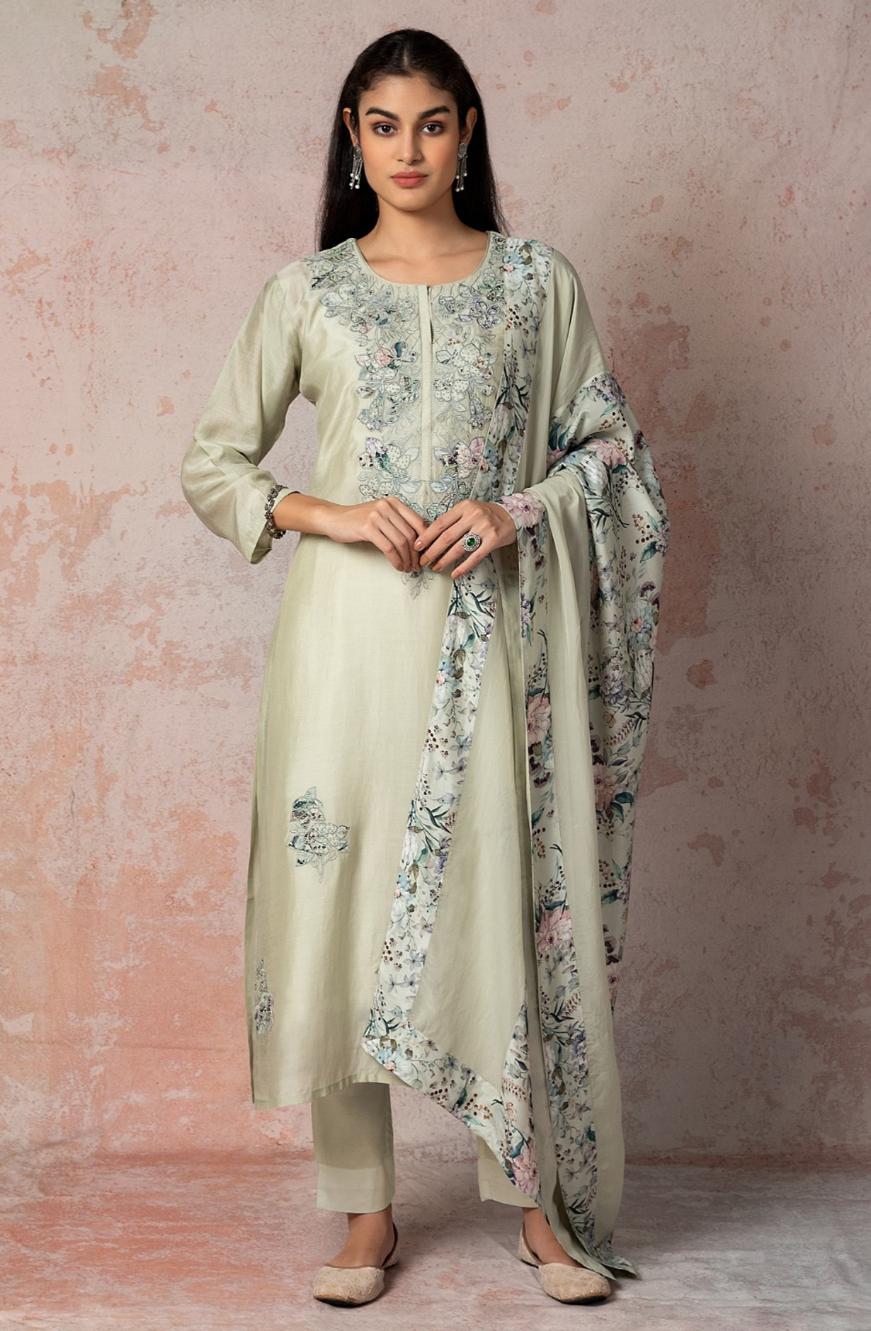 Festive Special Sea Green Silk Beautiful Embroidered Salwar Suit with Dupatta - R157-SPR1598A