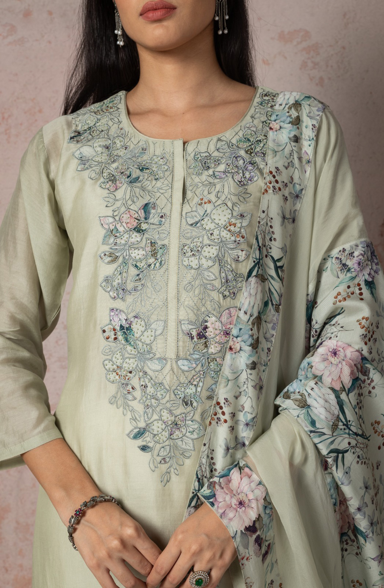 Festive Special Sea Green Silk Beautiful Embroidered Salwar Suit with Dupatta - R157-SPR1598A