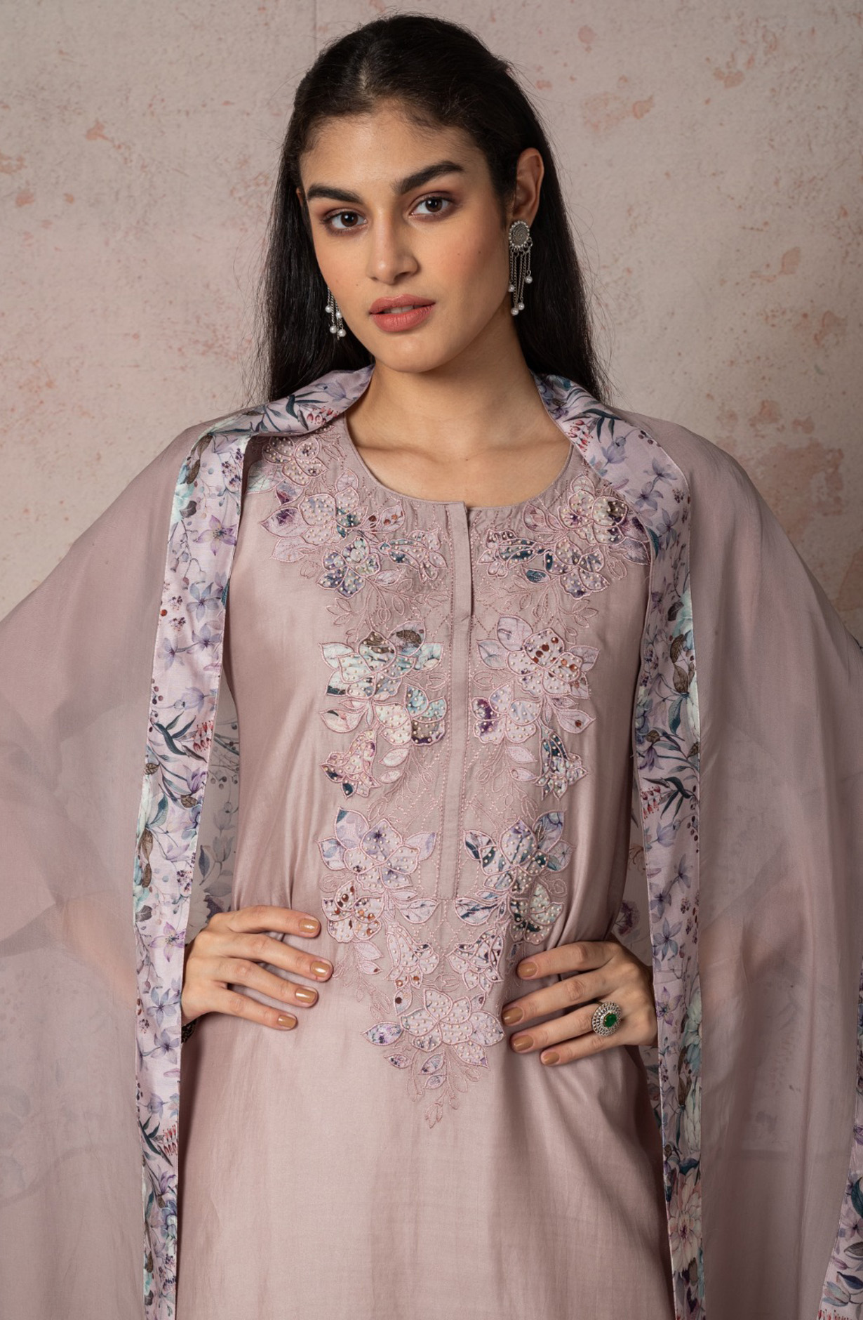 Festive Special Mauve Silk Beautiful Embroidered Salwar Suit with Dupatta - R157-SPR1598B