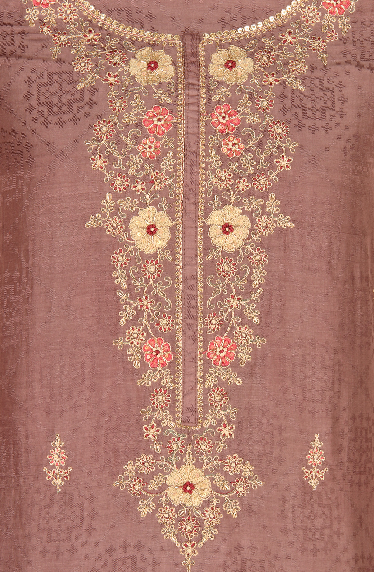 Mauve Beautiful Silk Jacquard Salwar Kameez with Dupatta - R157-SPR1599