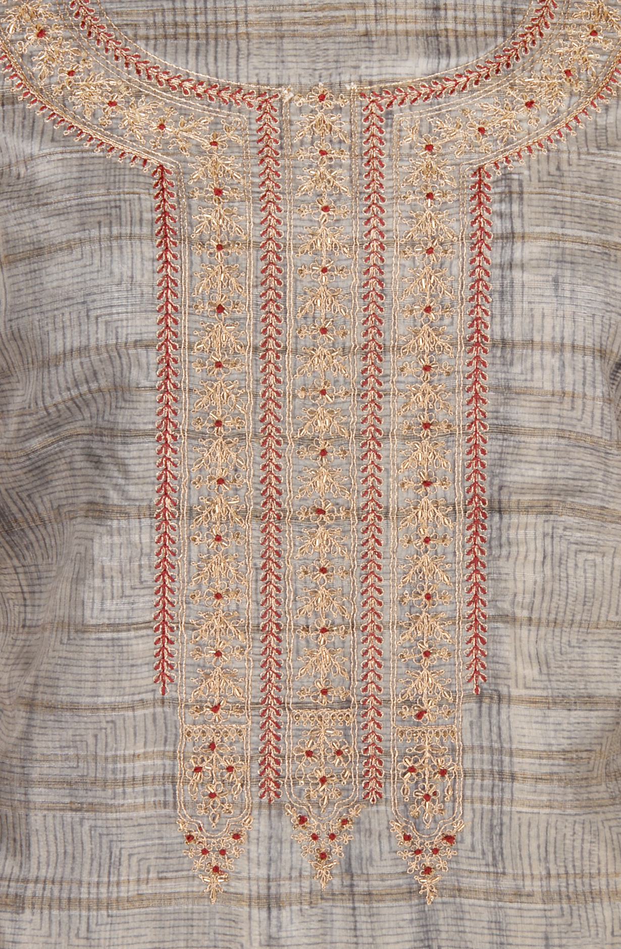 Grey Beautiful Silk Unstitched Salwar Kameez - R157-SPR1600B