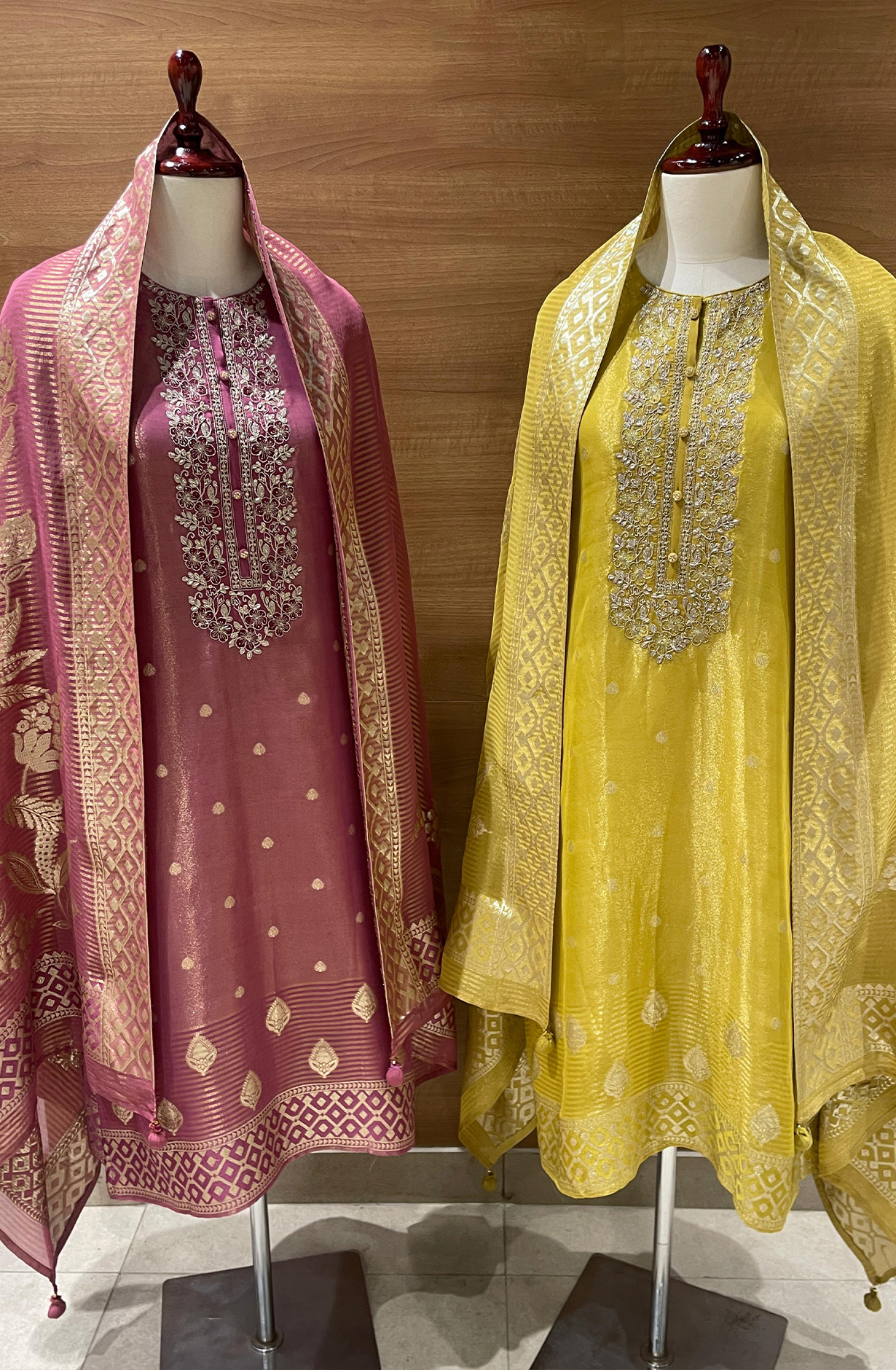 Mustard Yellow Designer Tissue Silk Festive Salwar Suit - R157-SPR1946