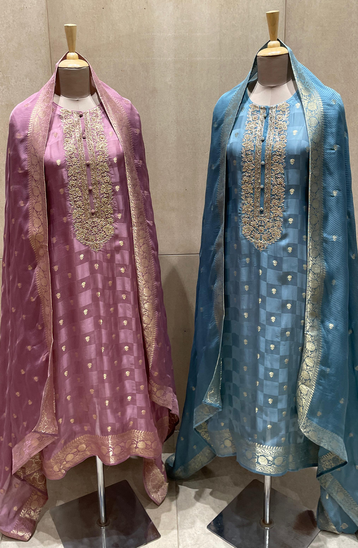 Pastel Grey Designer Organza Festive Salwar Suit - R157-SPR1974B