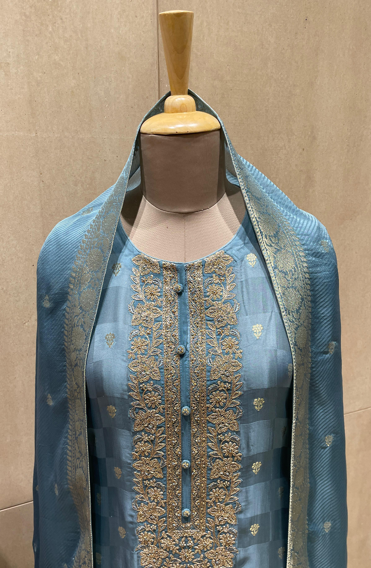 Pastel Grey Designer Organza Festive Salwar Suit - R157-SPR1974B