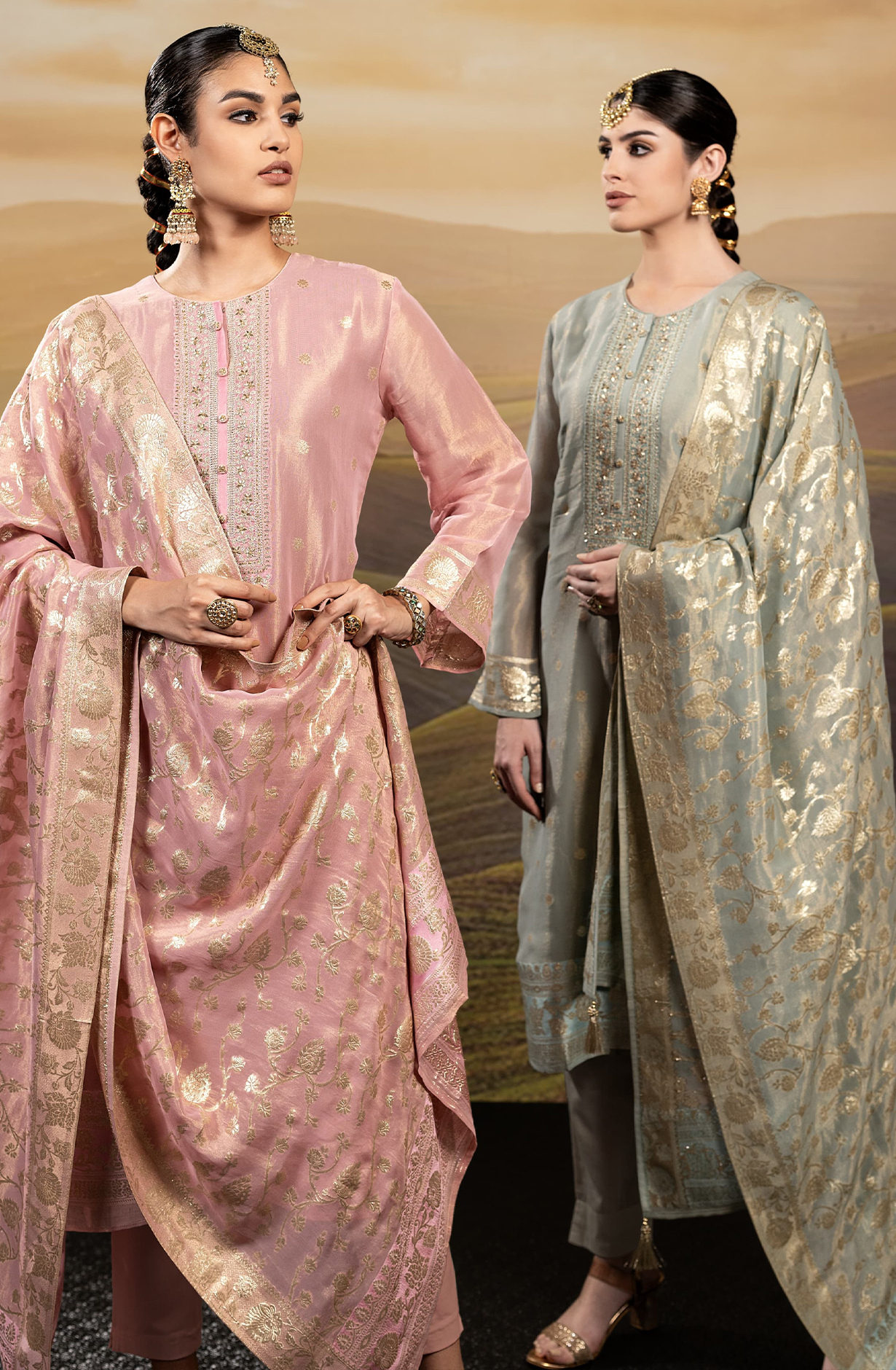 Pastel Green Beautiful Tissue Silk Festive Salwar Kameez - R157-SPR1982