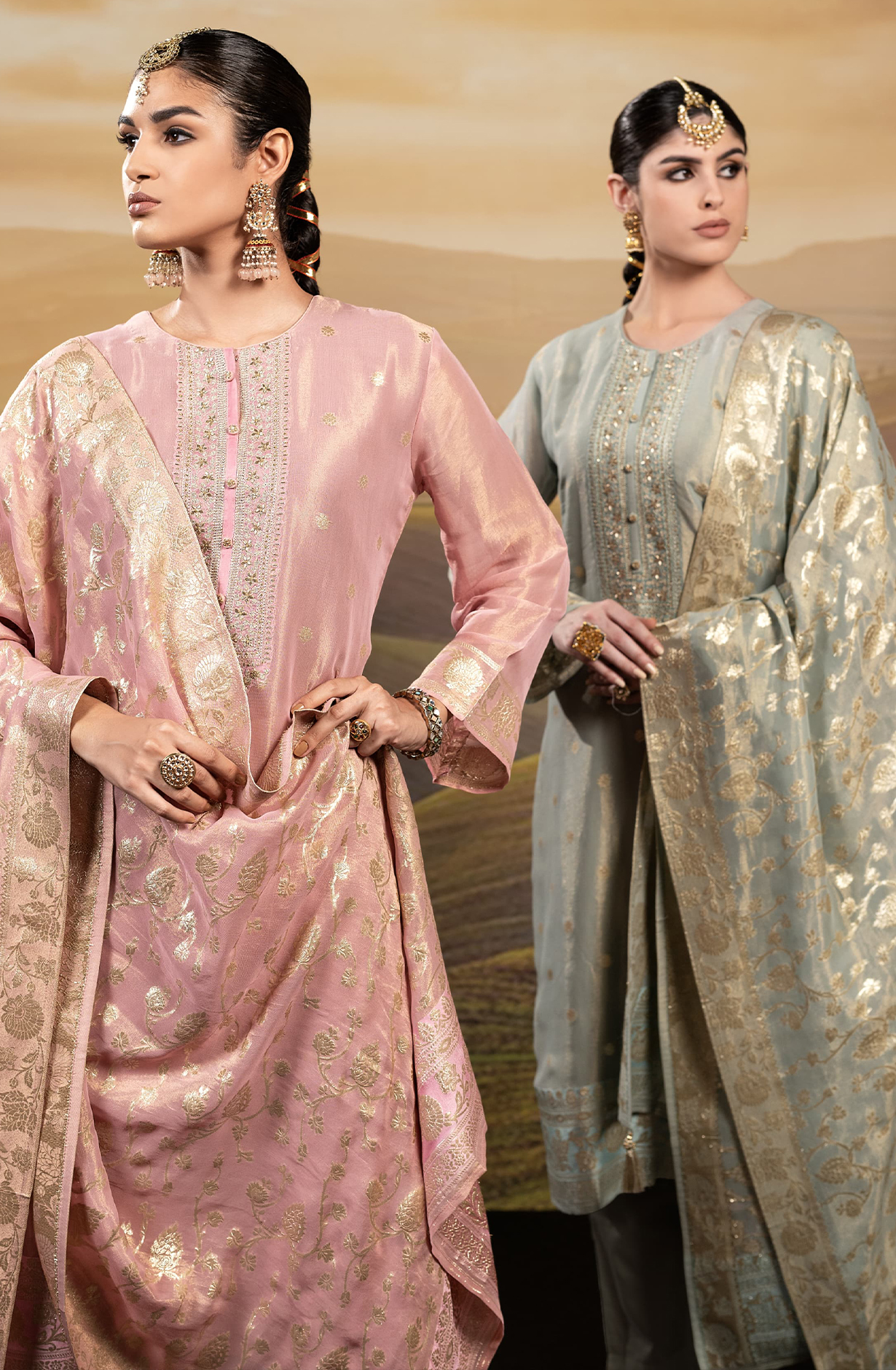 Pink Beautiful Tissue Silk Festive Salwar Kameez - R157-SPR1982A