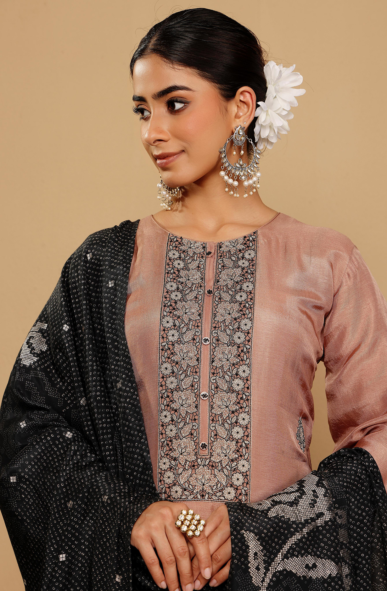 Exclusive Beautiful Silk Festive Salwar Kameez in Peach - R157-SPR1999