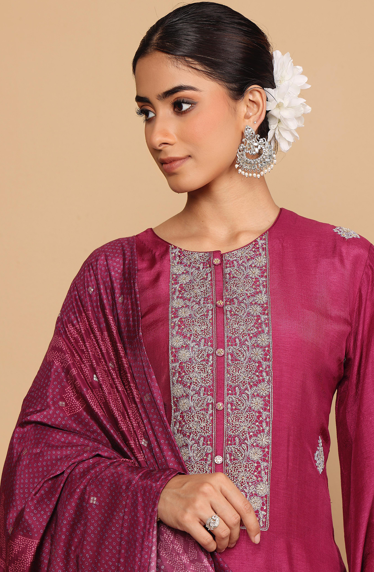 Exclusive Beautiful Silk Festive Salwar Kameez in Magenta - R157-SPR1999A