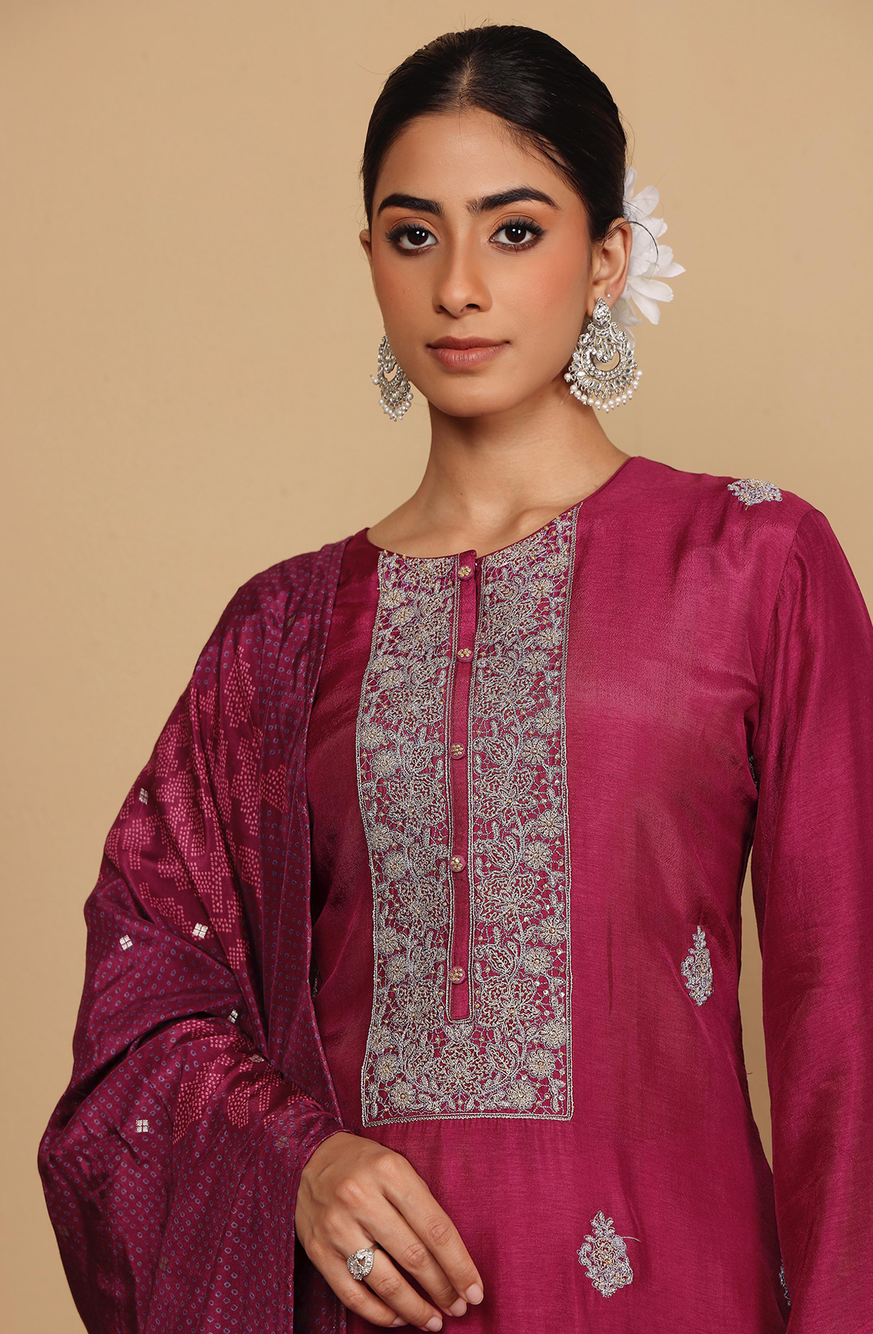 Exclusive Beautiful Silk Festive Salwar Kameez in Magenta - R157-SPR1999A