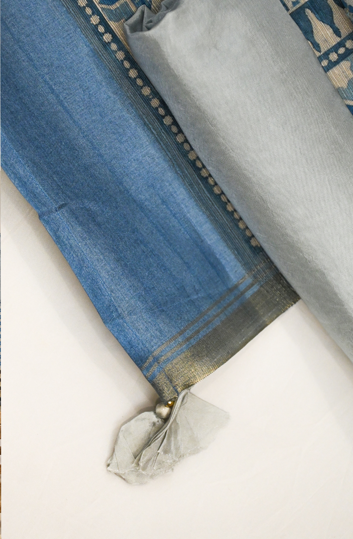 Blue Art Tussar Suit Set with Dupatta - R157-SPR2414A