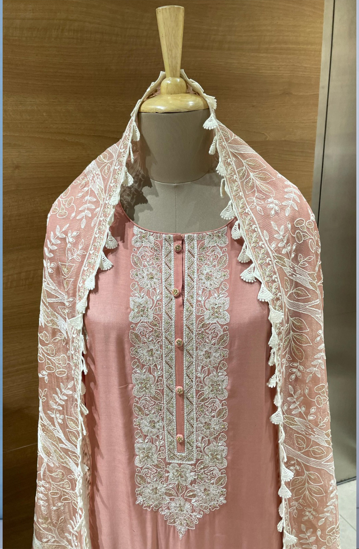 Linen Embroidered Salwar Kameez with Dupatta - R157-SPRKSR15B