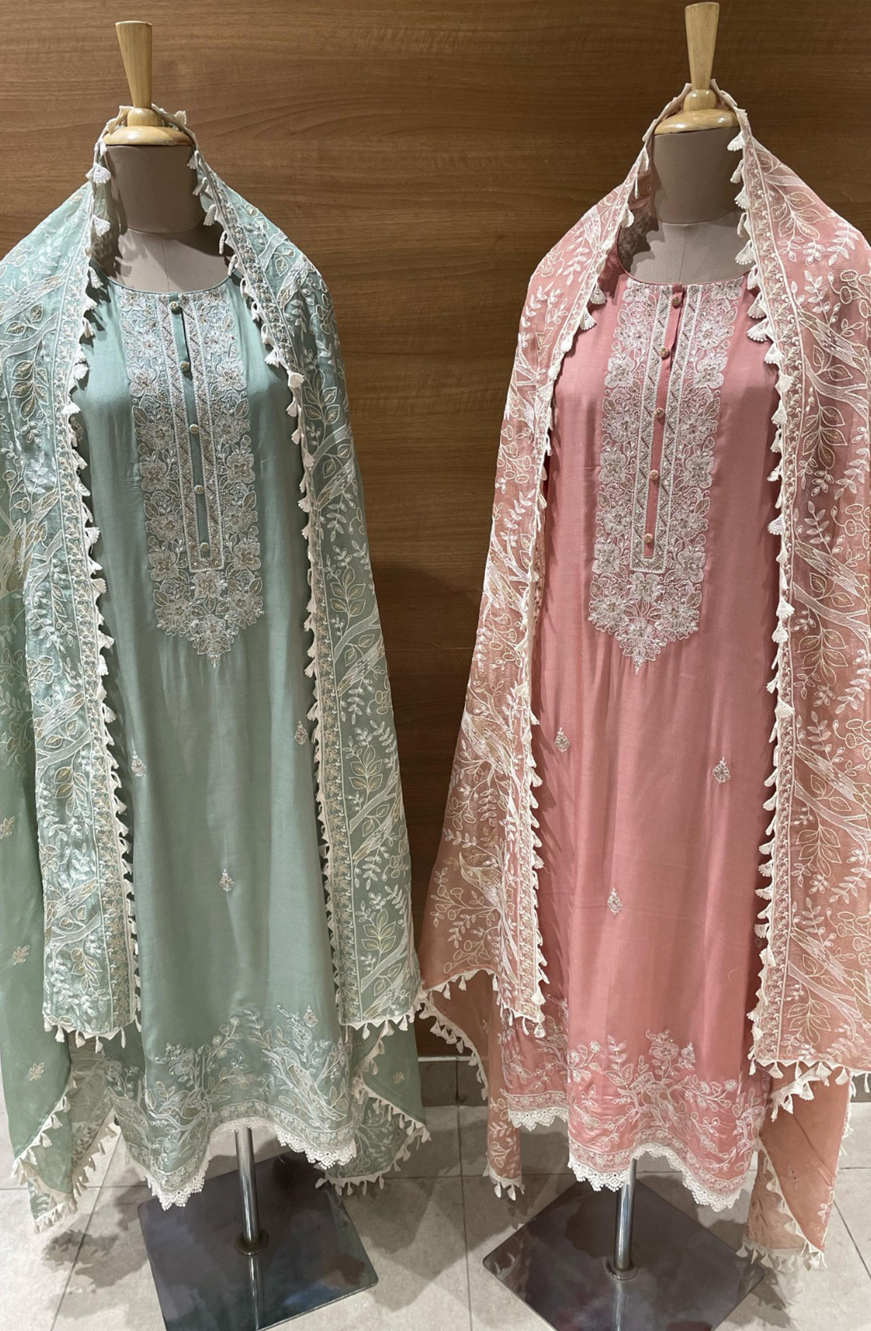 Linen Embroidered Salwar Kameez with Dupatta - R157-SPRKSR15B