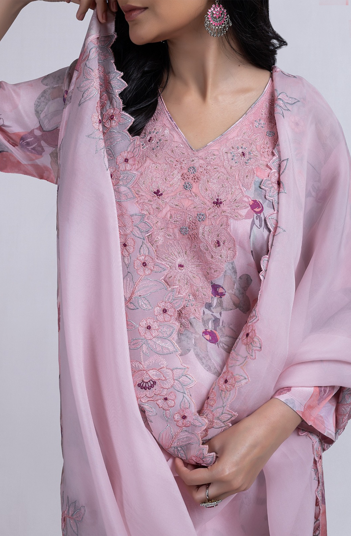 Muslin Printed Salwar Kameez with Dupatta - R157-SVE2214