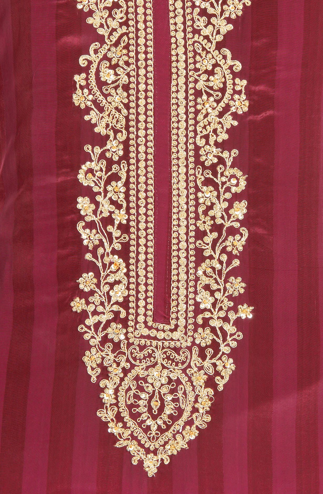 Wine Muslin Silk Exclusive Unstitched Suit-set with Organza Dupatta - R157-SPR1279A