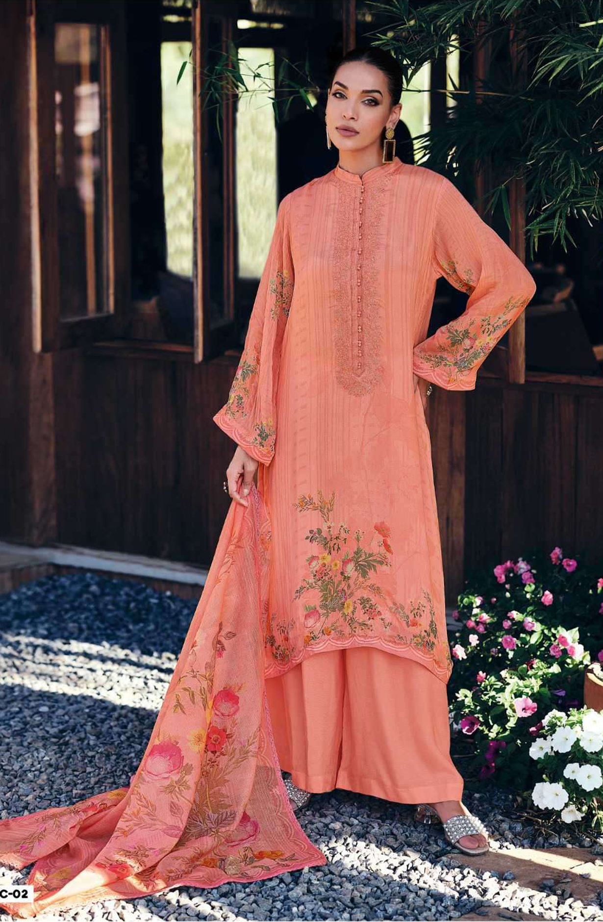 Orange Cotton Digital Printed Unstitched Salwar Suit with Trendy Dupatta - RAD1001