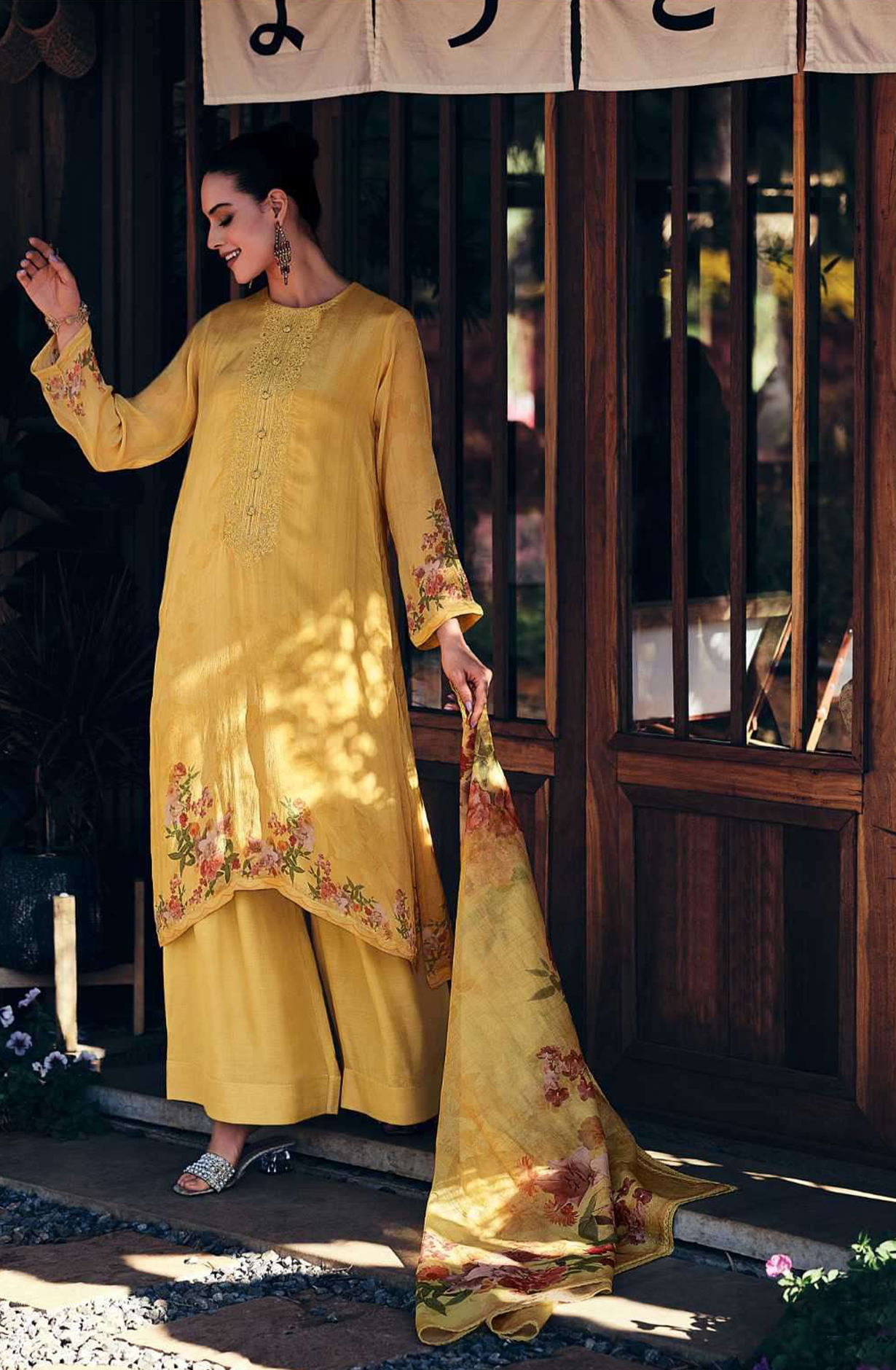 Yellow Cotton Digital Printed Unstitched Salwar Suit with Trendy Dupatta - RAD1002