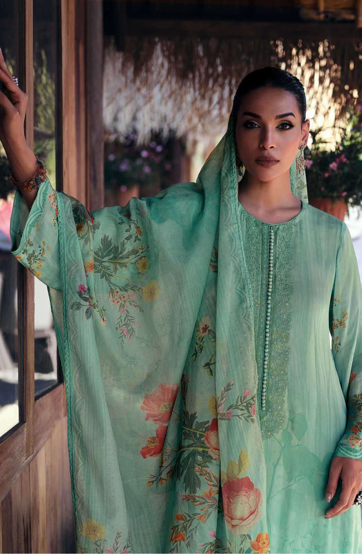 Sea Green Cotton Digital Printed Unstitched Salwar Suit with Trendy Dupatta - RAD1006