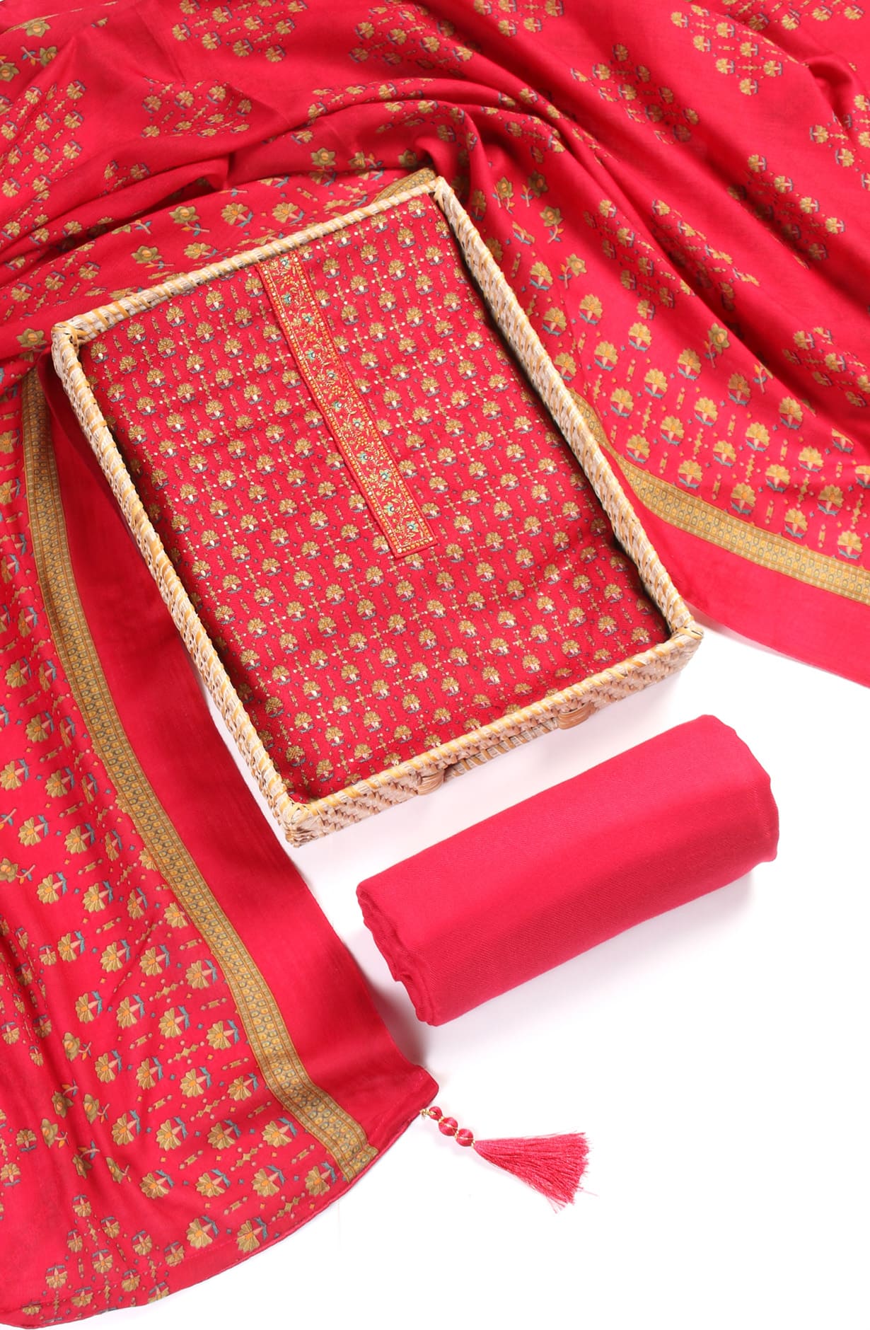 Rani Pink Spun Winterwear Unstitched Salwar Kameez - SOF3001