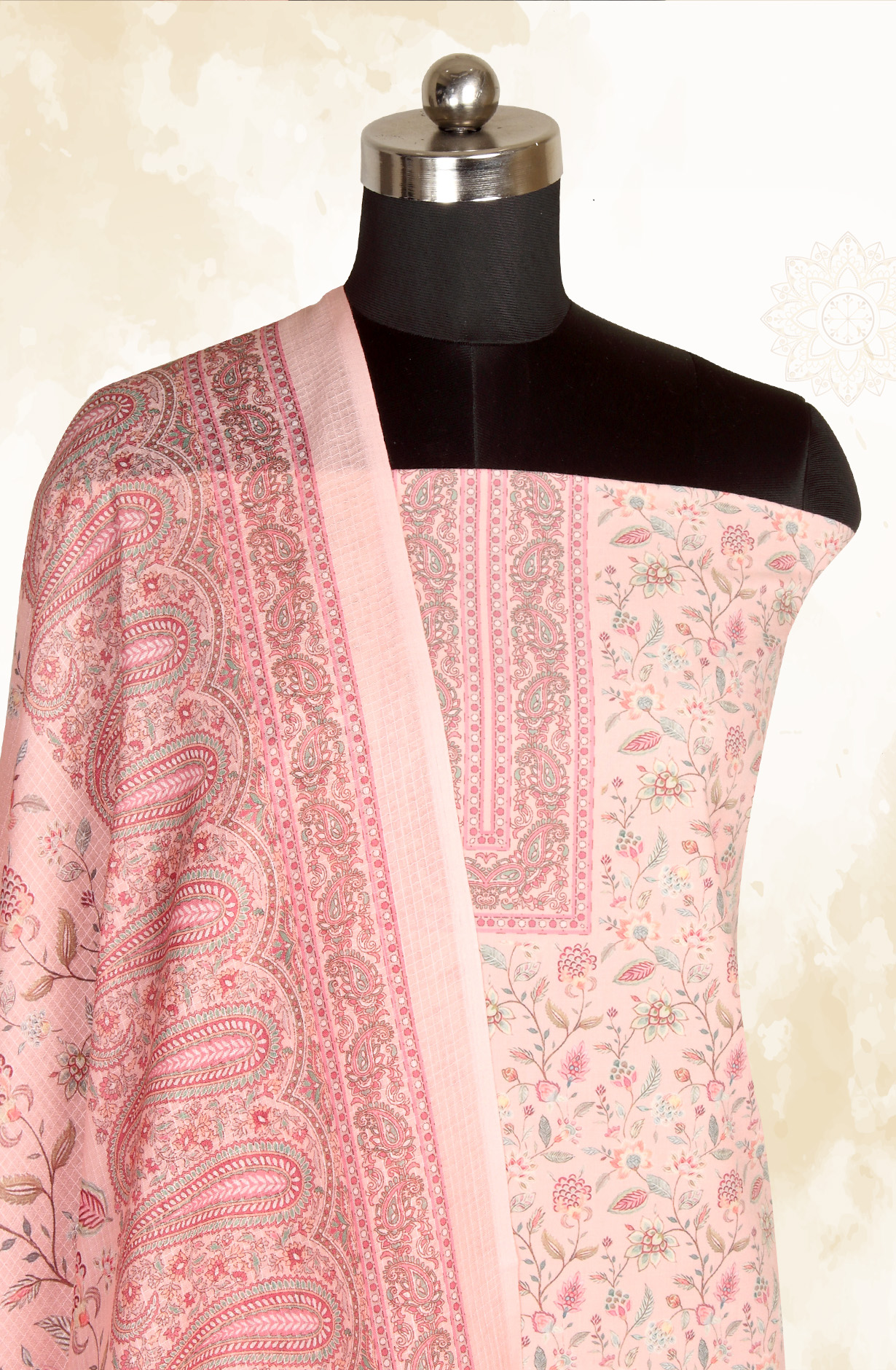 Pink Cotton Voile Digital Printed Salwar Kameez - RIV1278D