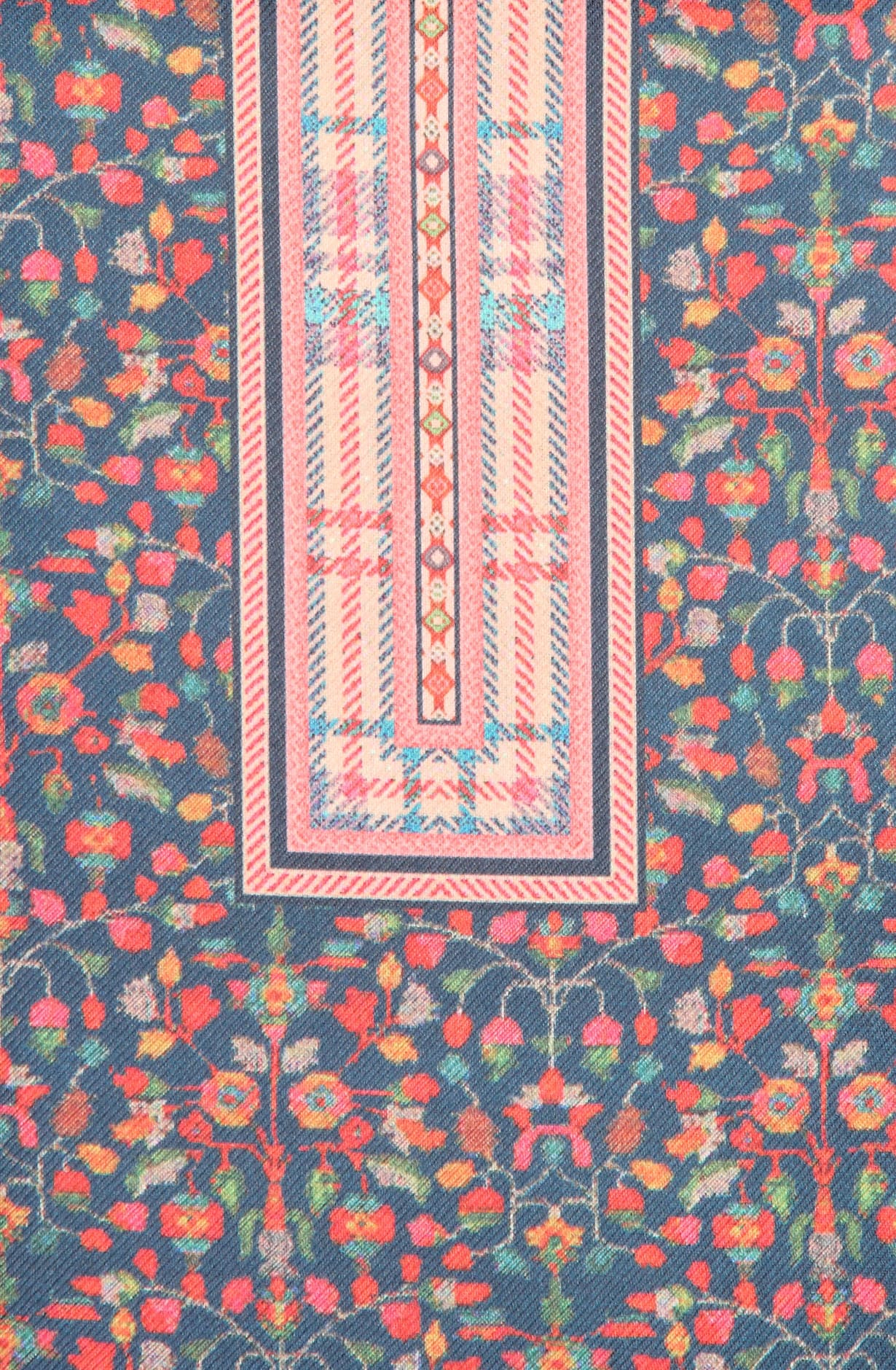 Teal Cotton Voile Digital Floral Printed Salwar Kameez - RIV1279A