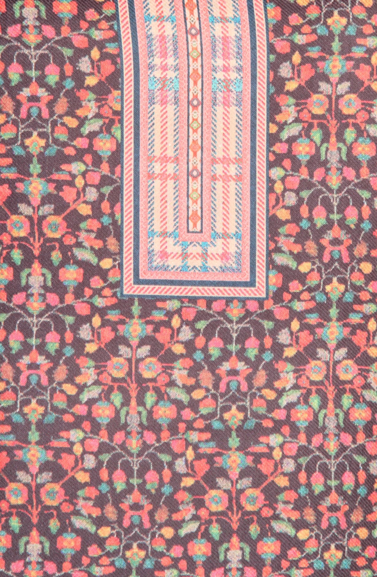 Black Cotton Voile Digital Floral Printed Salwar Kameez - RIV1279B