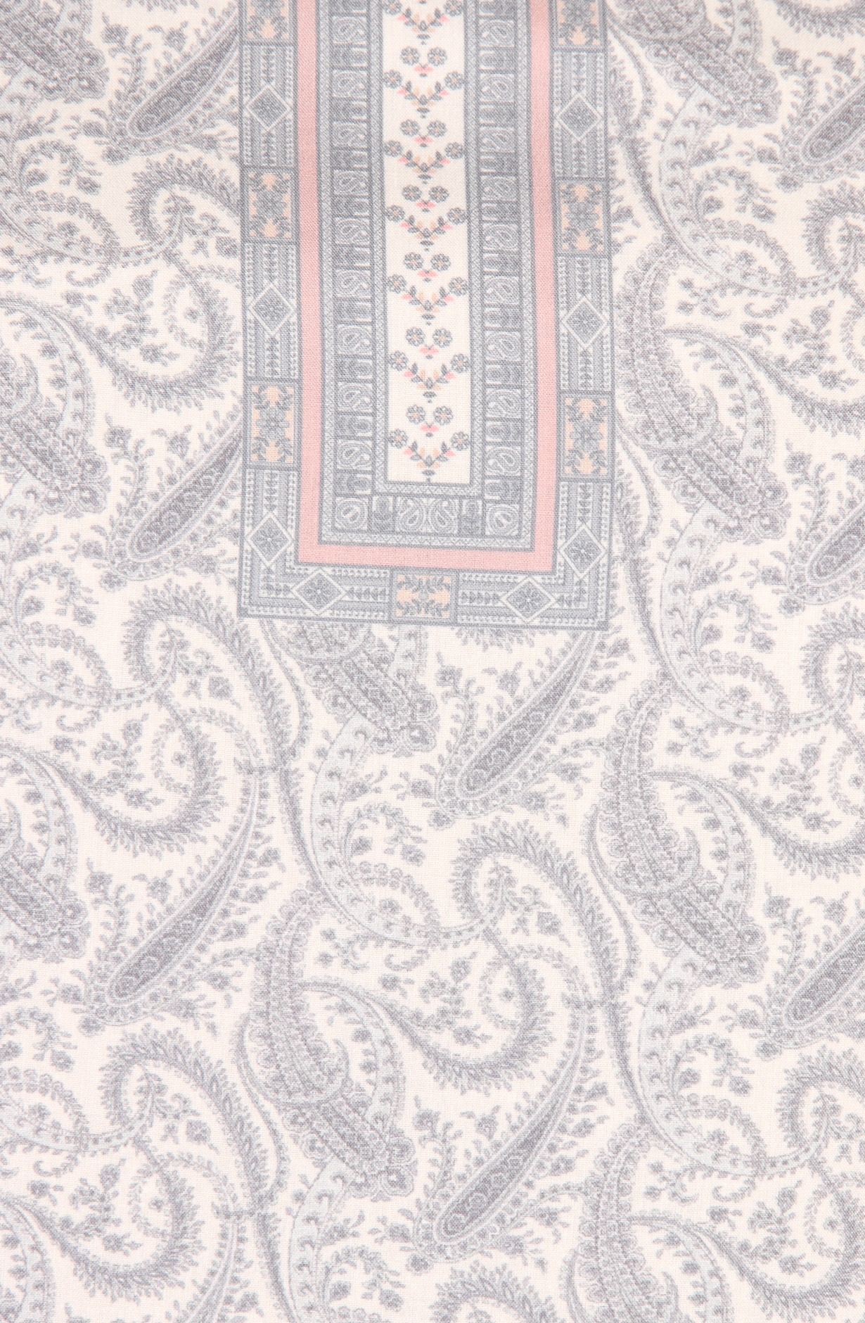 Cream and Grey Cotton Voile Digital Printed Salwar Suit - RIV1282A