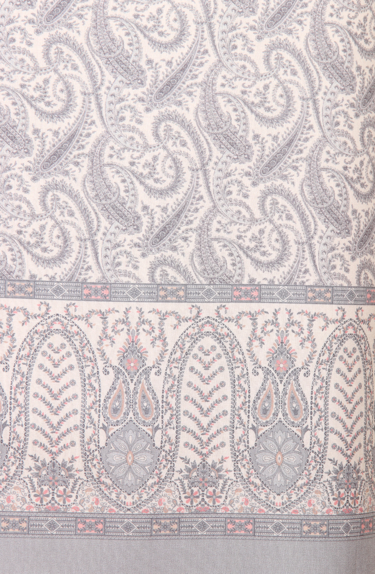 Cream and Grey Cotton Voile Digital Printed Salwar Suit - RIV1282A