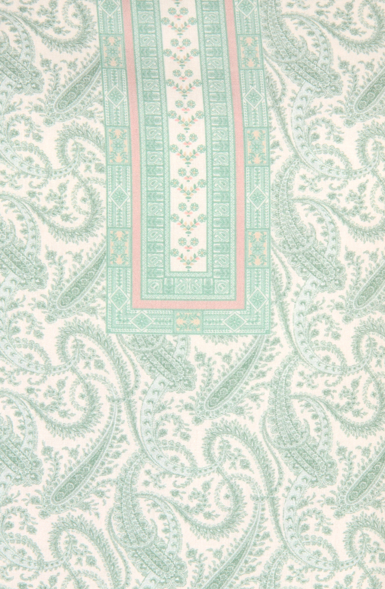 Cream and Sea Green Cotton Voile Digital Printed Salwar Suit - RIV1282C