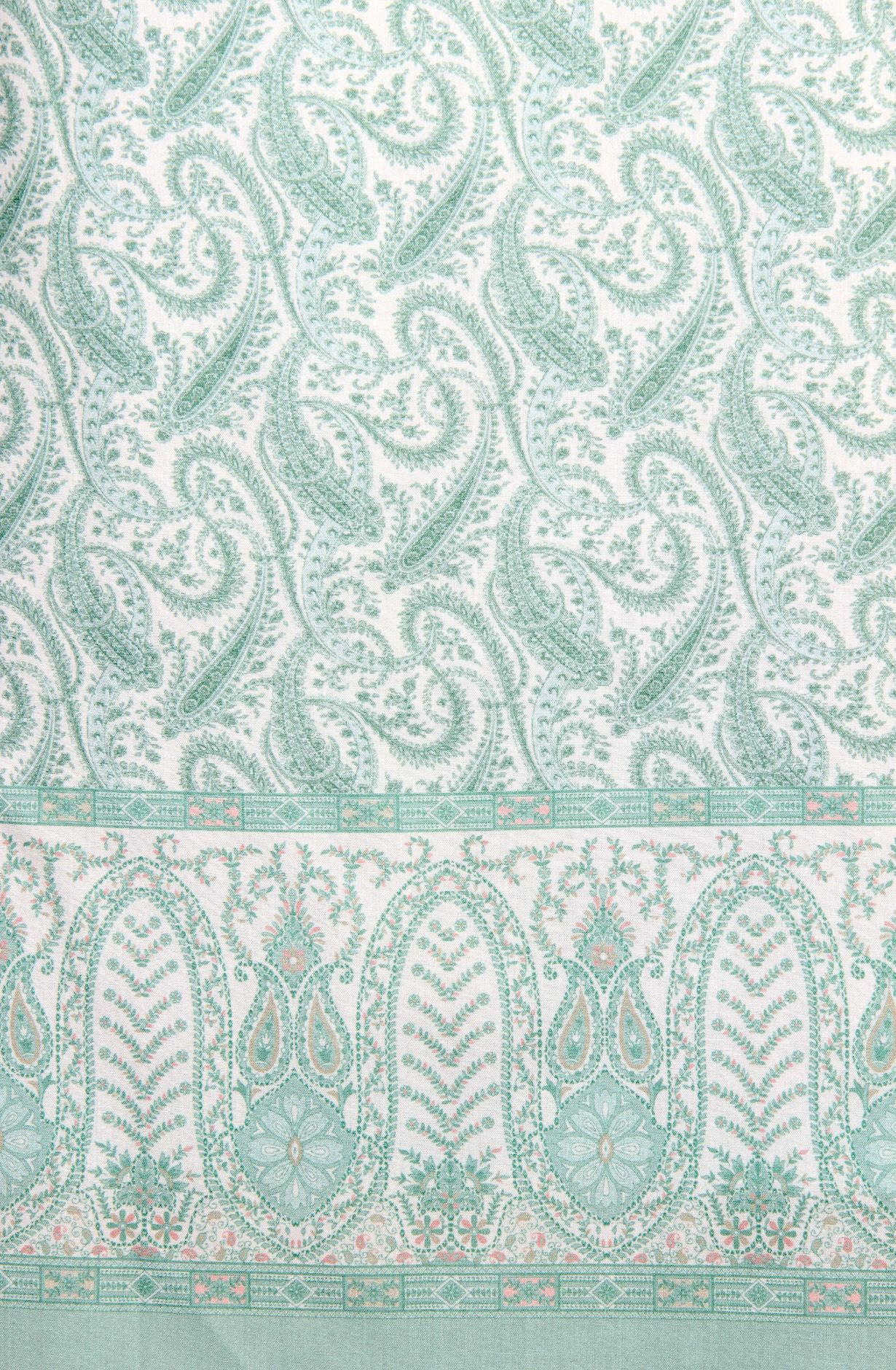 Cream and Sea Green Cotton Voile Digital Printed Salwar Suit - RIV1282C