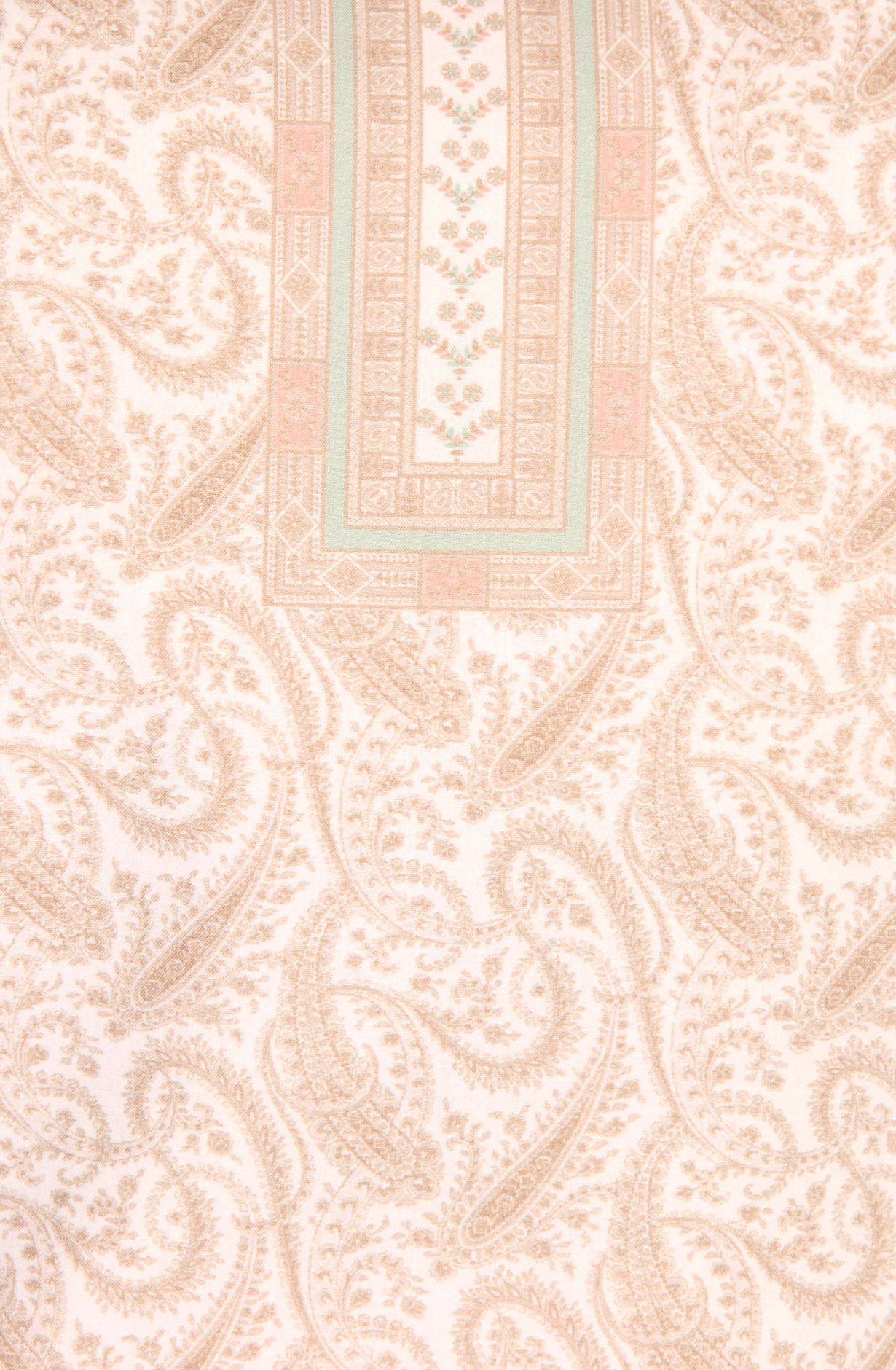 Cream and Beige Cotton Voile Digital Printed Salwar Suit - RIV1282D