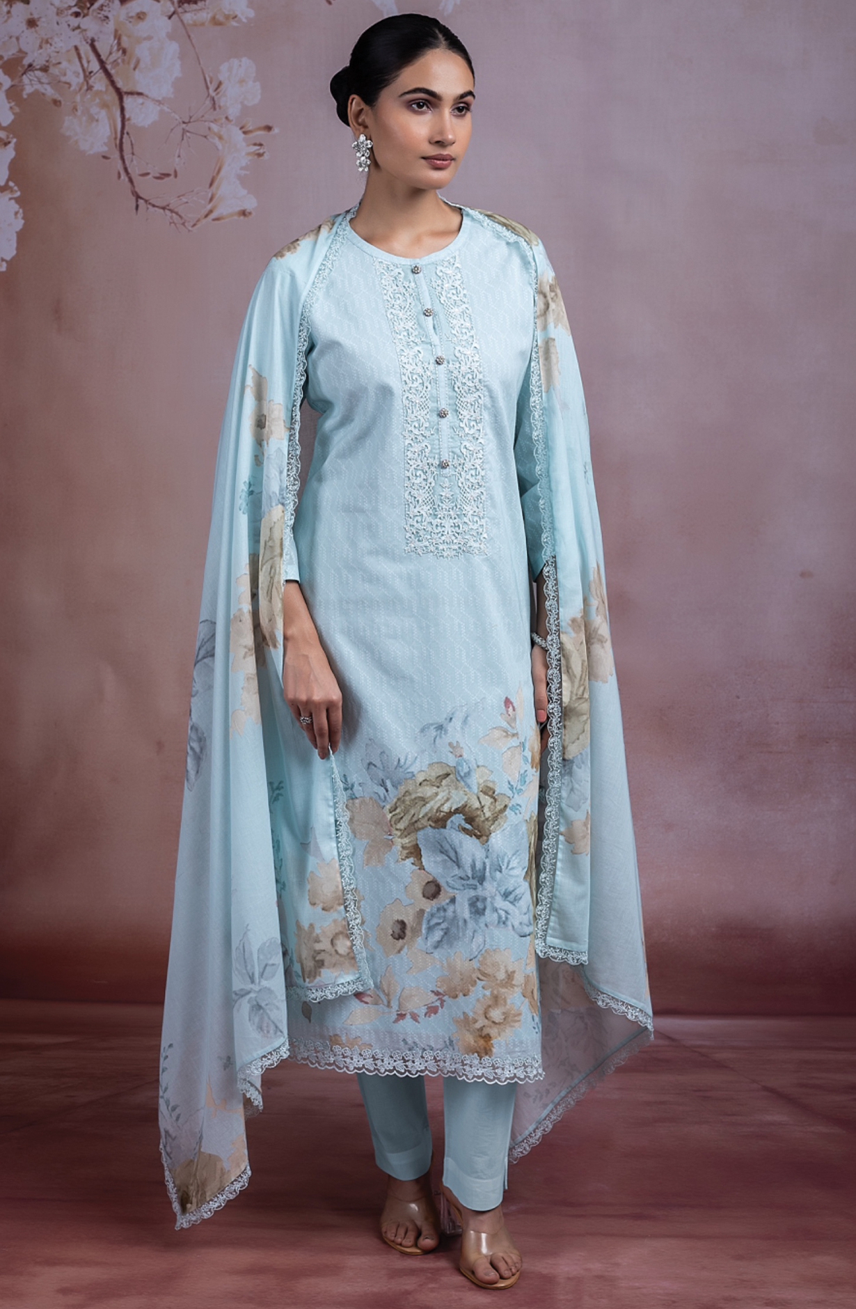 Firozi Digital Printed Cotton Dobby Suit with Dupatta -ROZ501A