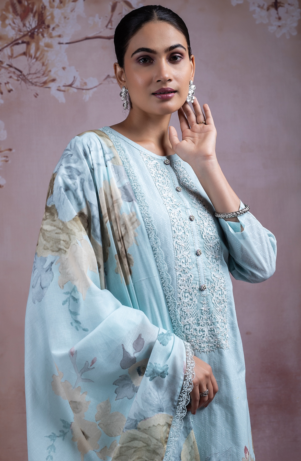 Firozi Digital Printed Cotton Dobby Suit with Dupatta -ROZ501A