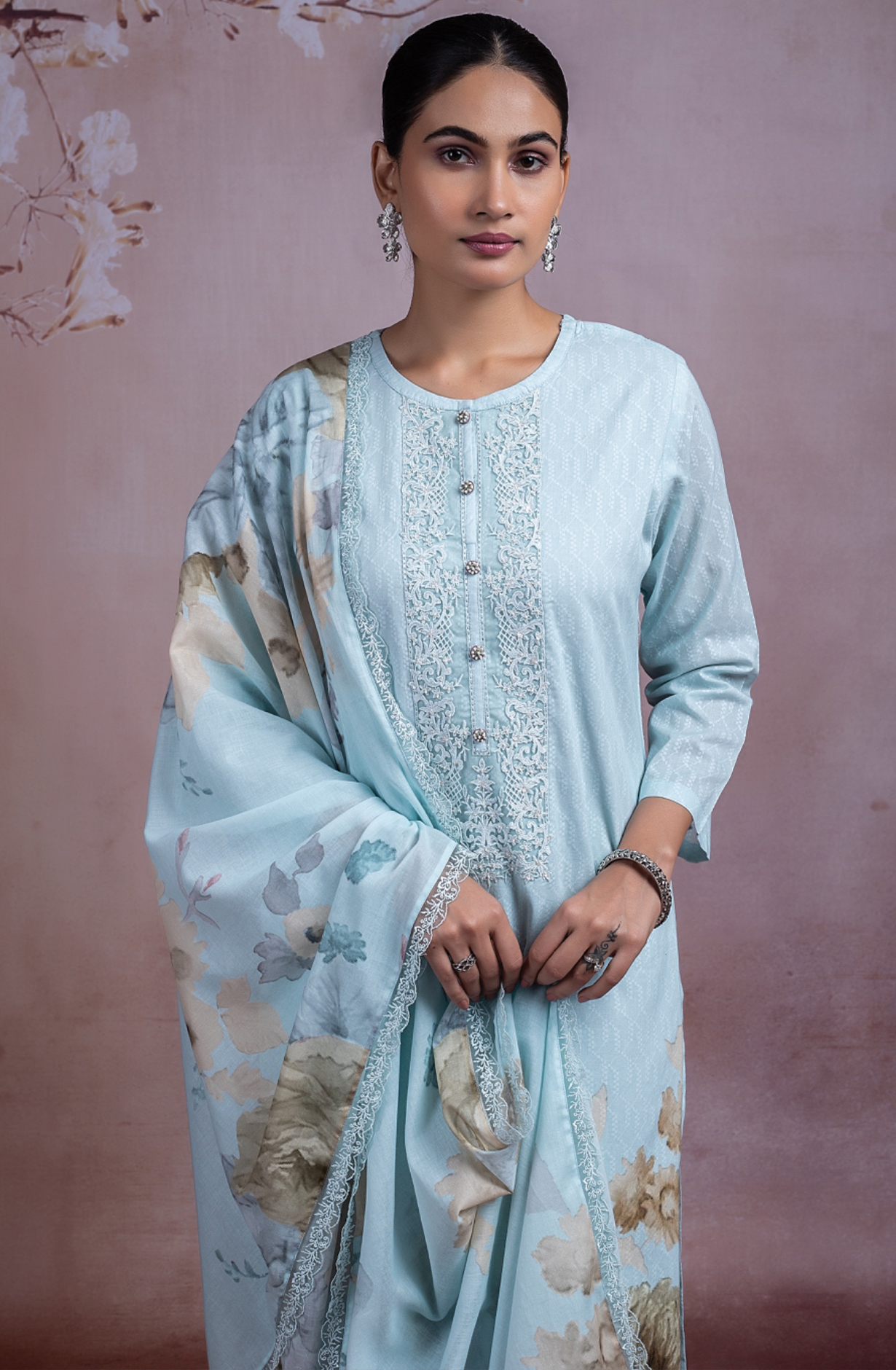 Firozi Digital Printed Cotton Dobby Suit with Dupatta -ROZ501A