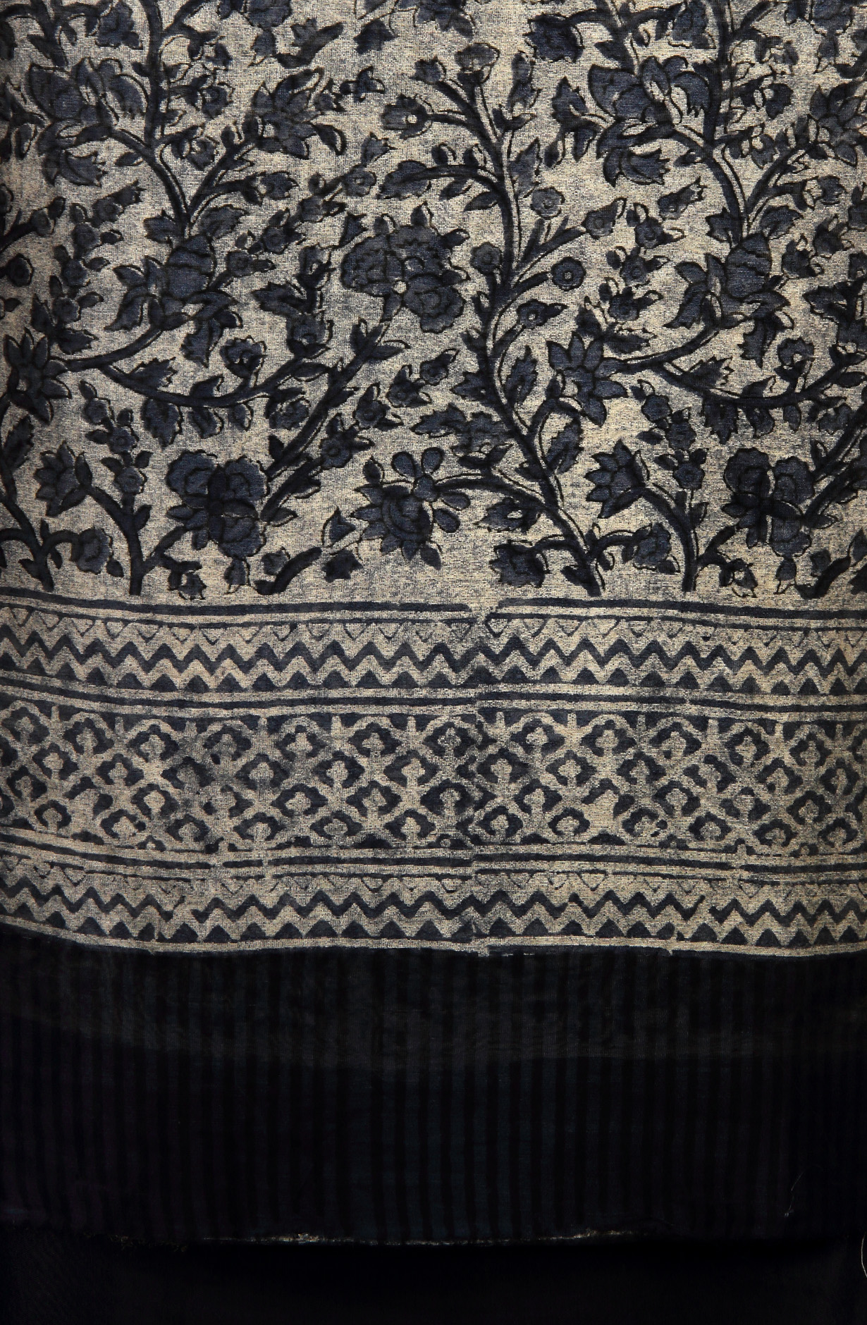 Grey and Blue Chanderi Unstitched Salwar Kameez - S151445-1394A