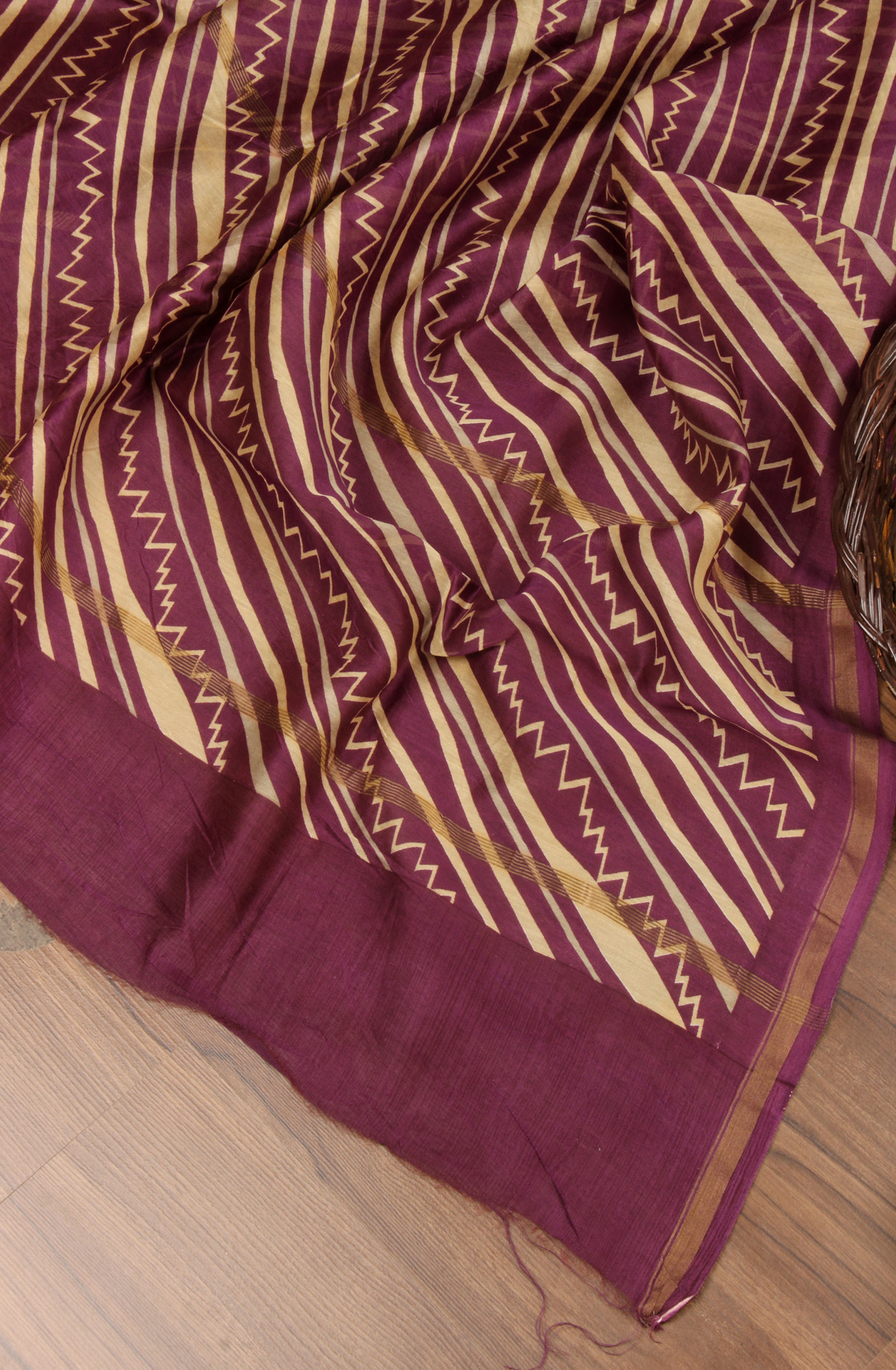 Purple Beautiful Hand Block Printed Chanderi Salwar Suit - S151445-1416B