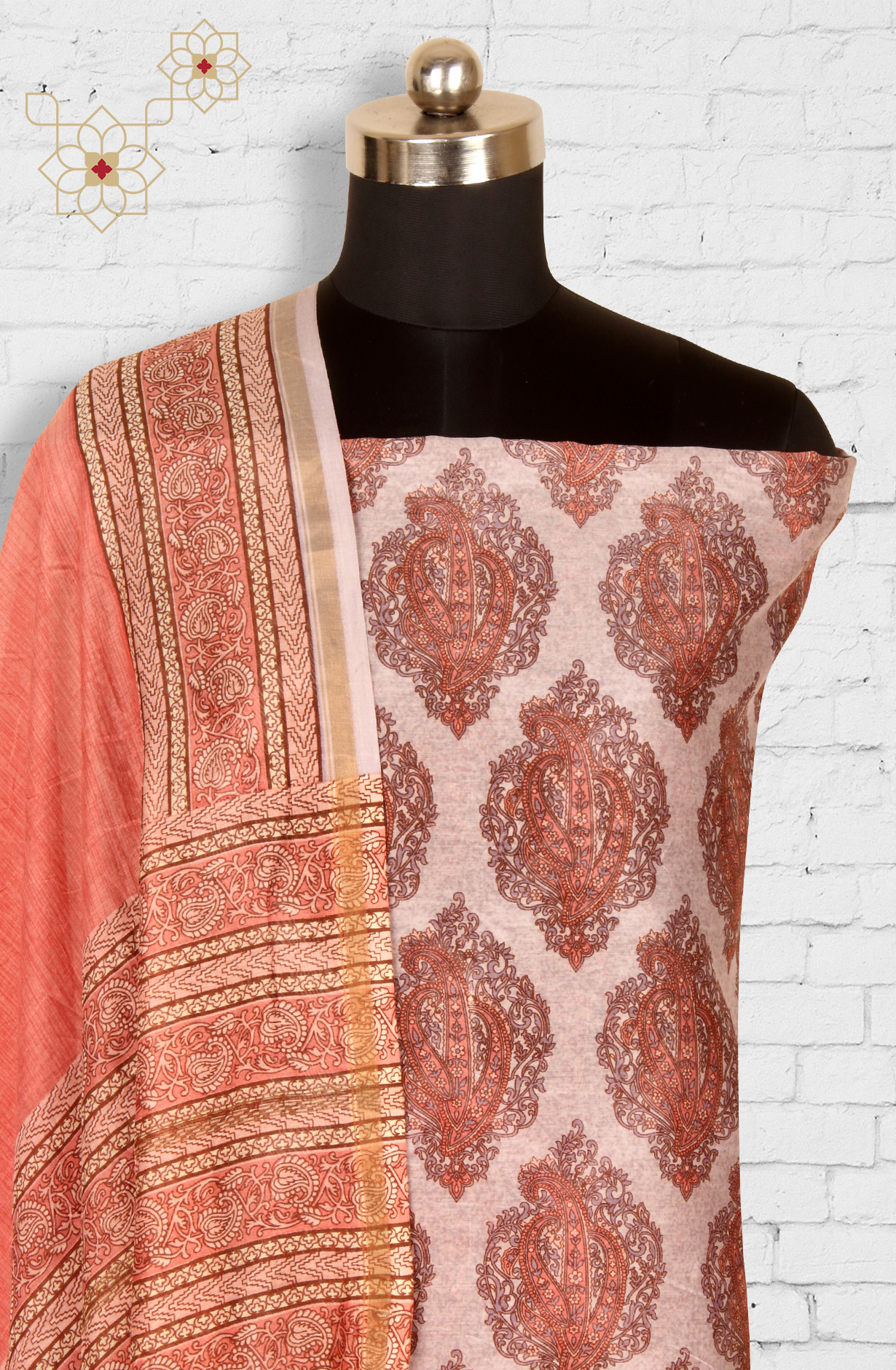 Purple Beautiful Hand Block Printed Chanderi Salwar Suit - S151445-1419C