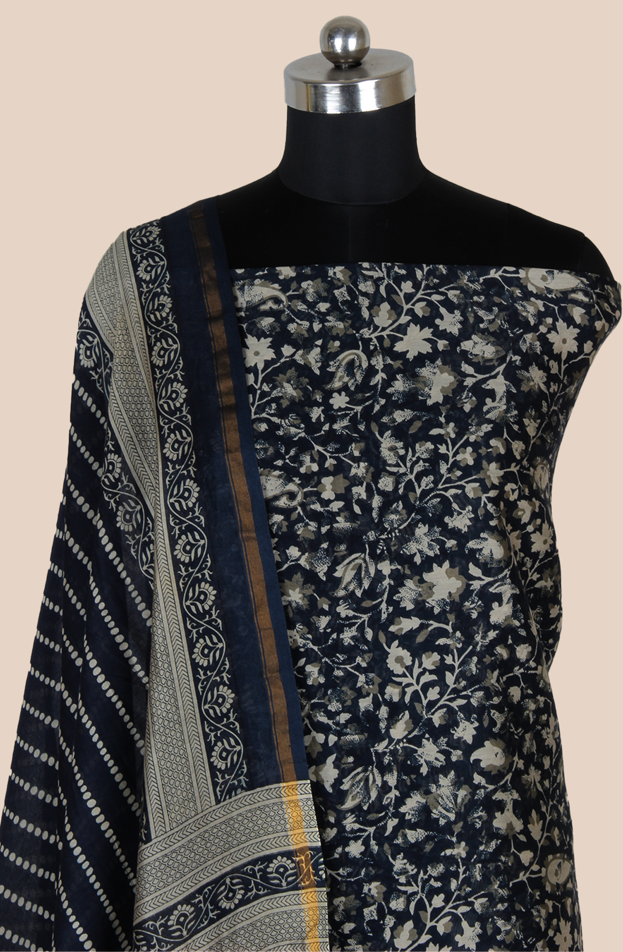 Blue Chanderi Digital Printed Unstitched Salwar Suit - S151445-1496D