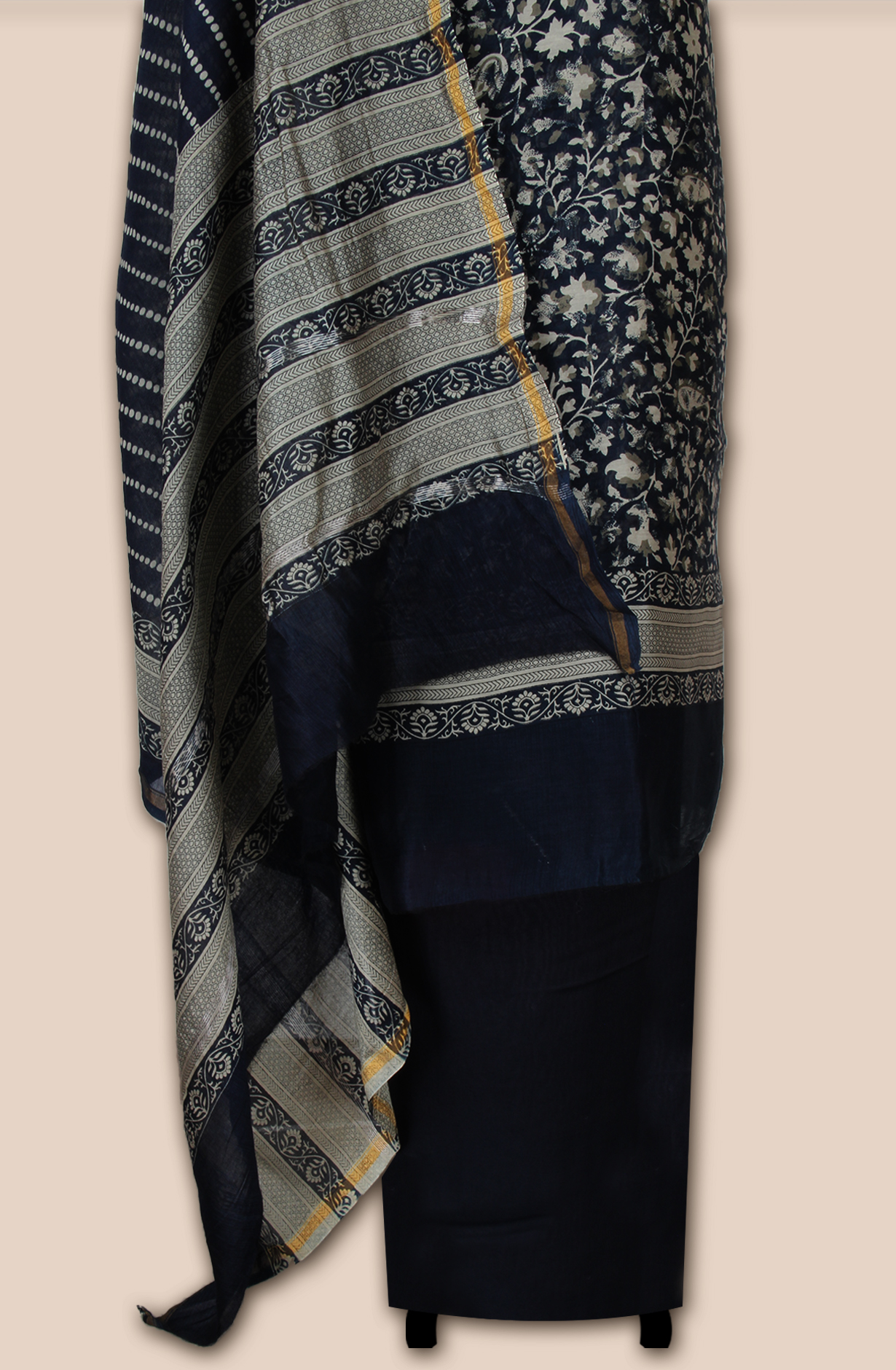 Blue Chanderi Digital Printed Unstitched Salwar Suit - S151445-1496D