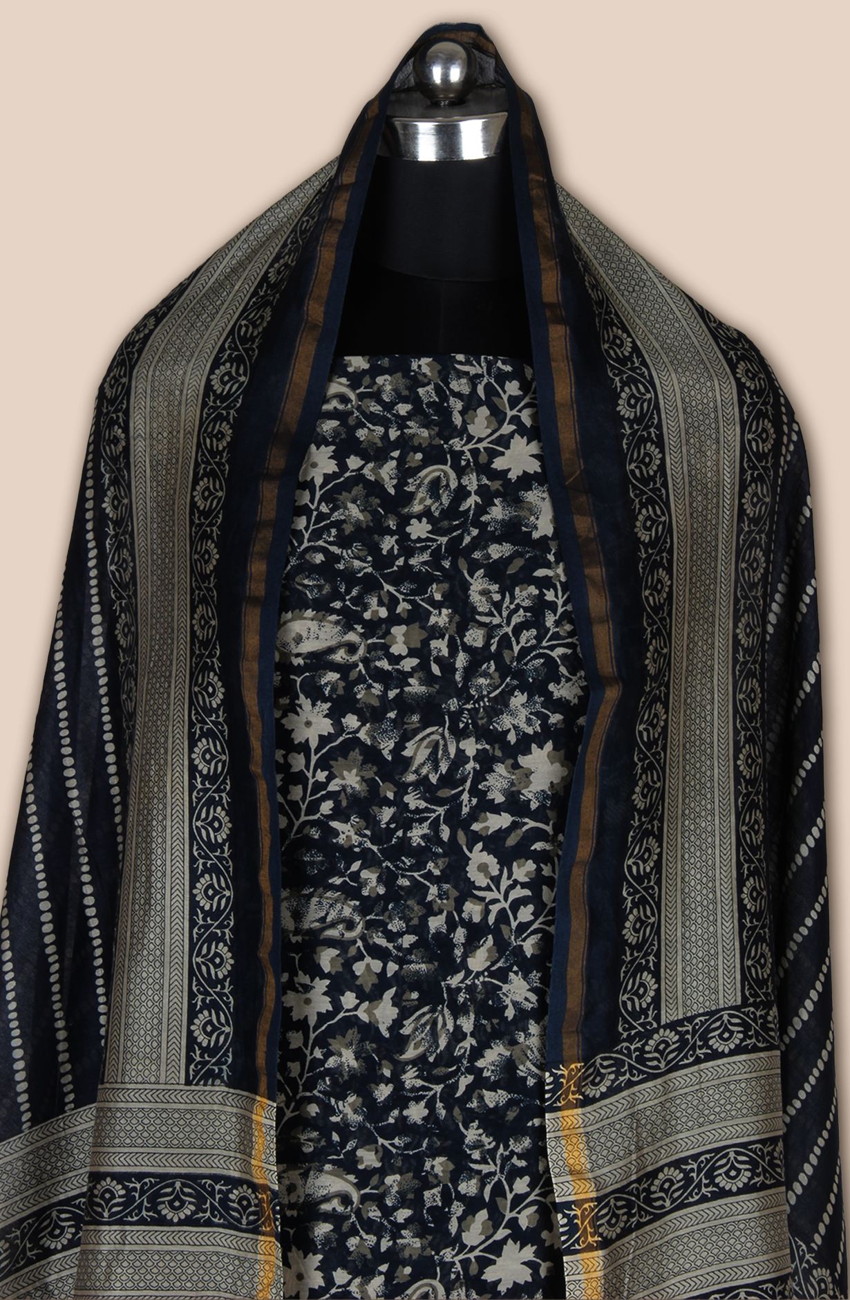 Blue Chanderi Digital Printed Unstitched Salwar Suit - S151445-1496D