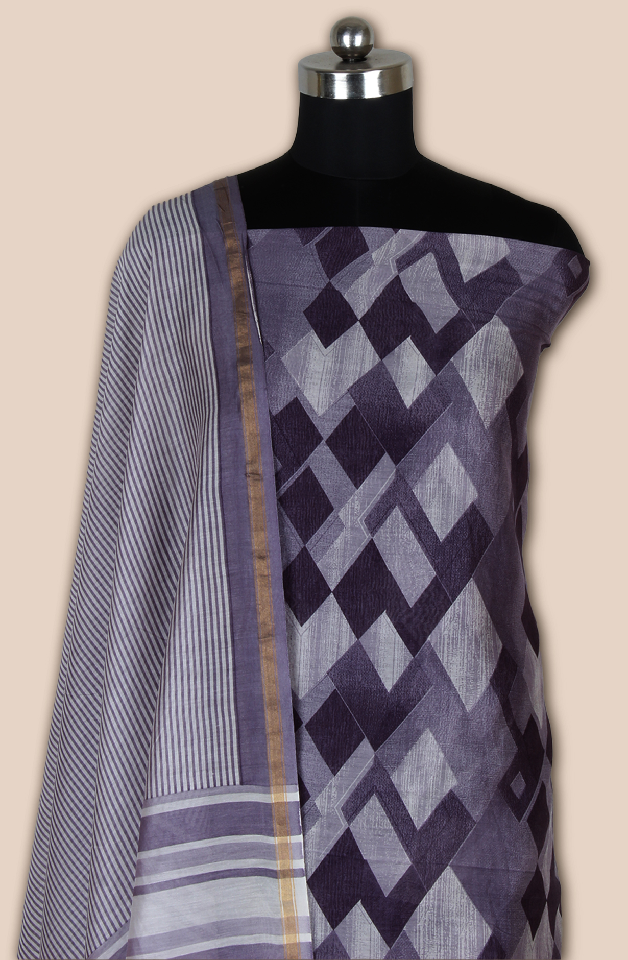 Purple Chanderi Digital Printed Unstitched Salwar Suit - S151445-1505A