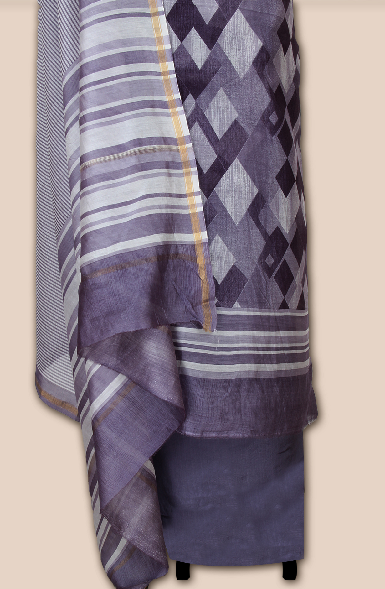 Purple Chanderi Digital Printed Unstitched Salwar Suit - S151445-1505A