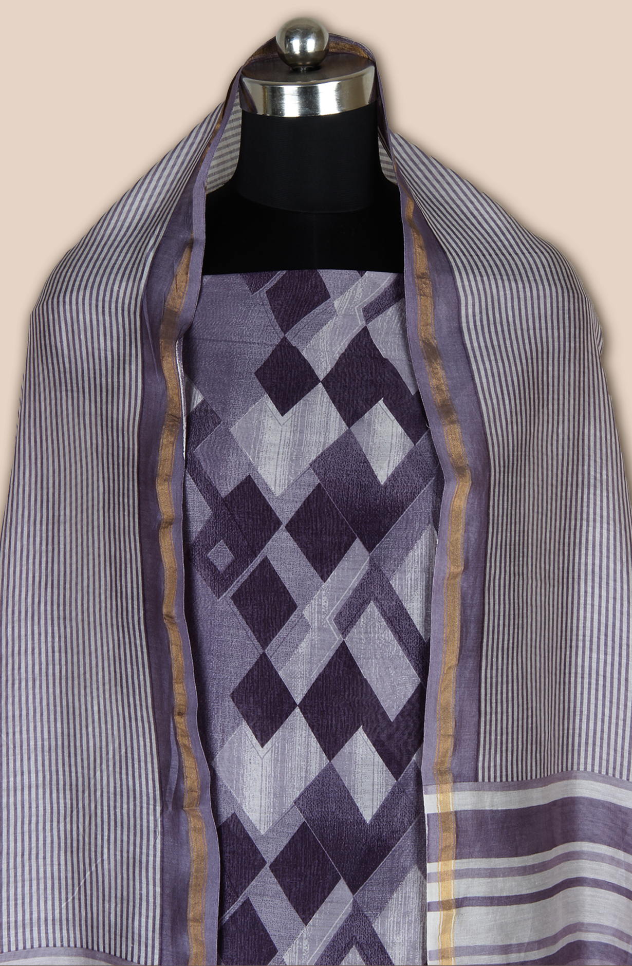 Purple Chanderi Digital Printed Unstitched Salwar Suit - S151445-1505A