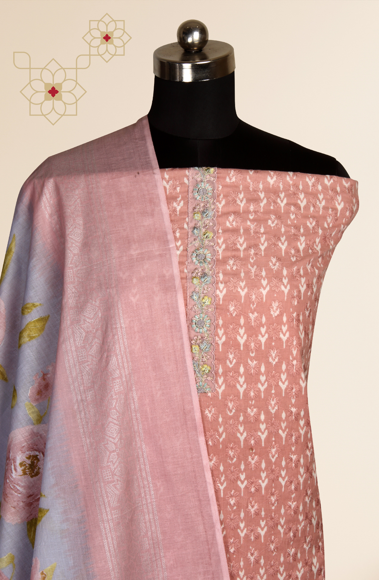 Mauve Cotton Printed Unstitched Salwar Suit - S23RSAN4384B