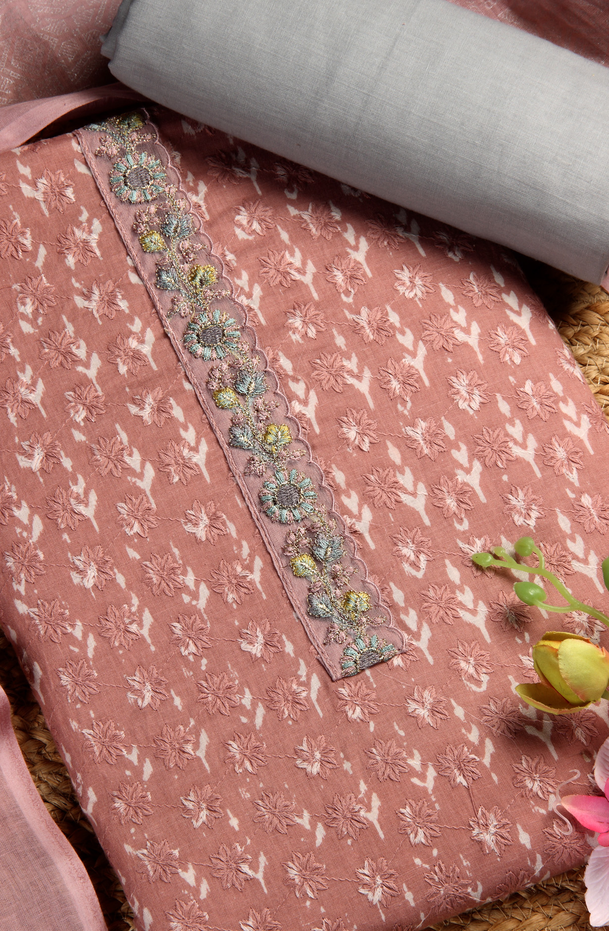 Mauve Cotton Printed Unstitched Salwar Suit - S23RSAN4384B