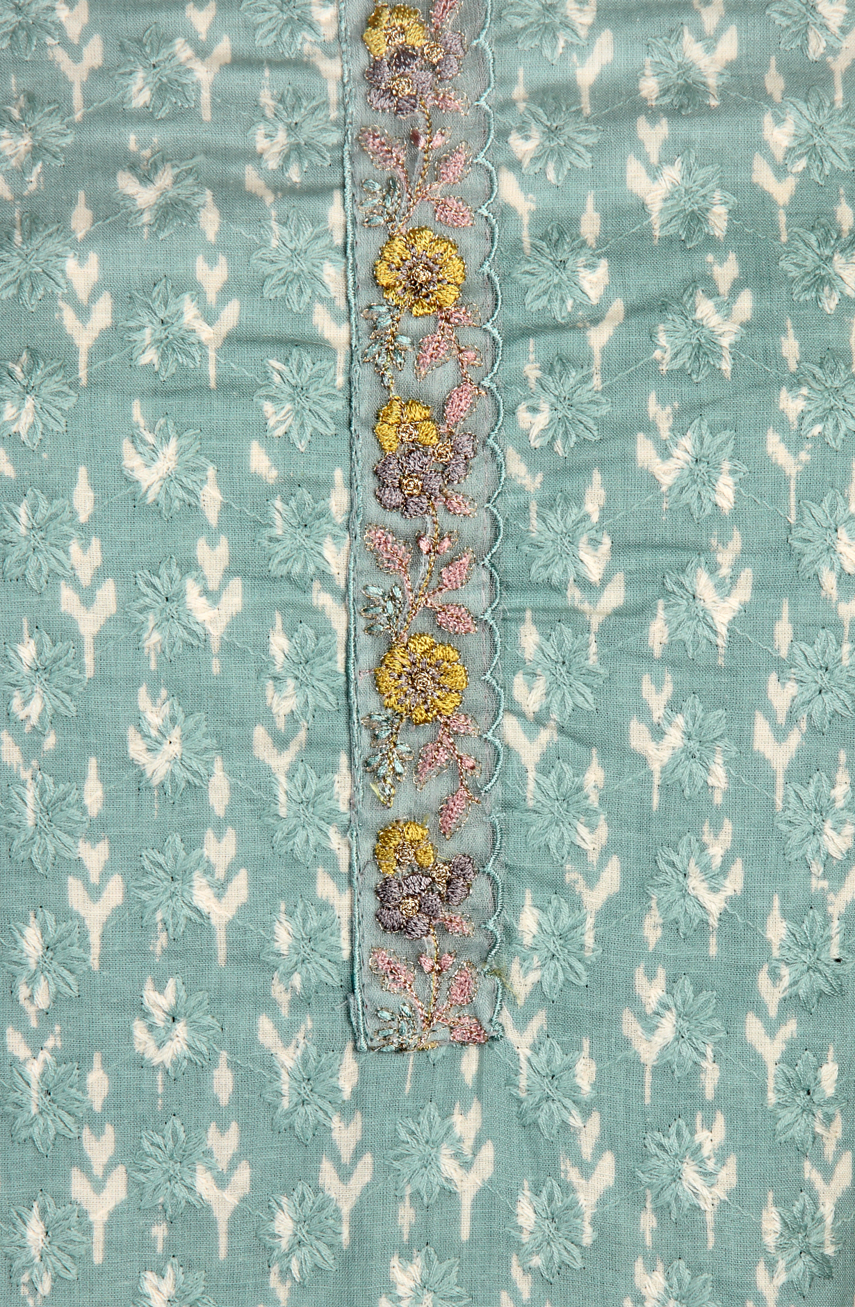 Pastel Green Cotton Printed Unstitched Salwar Suit - S23RSAN4384C